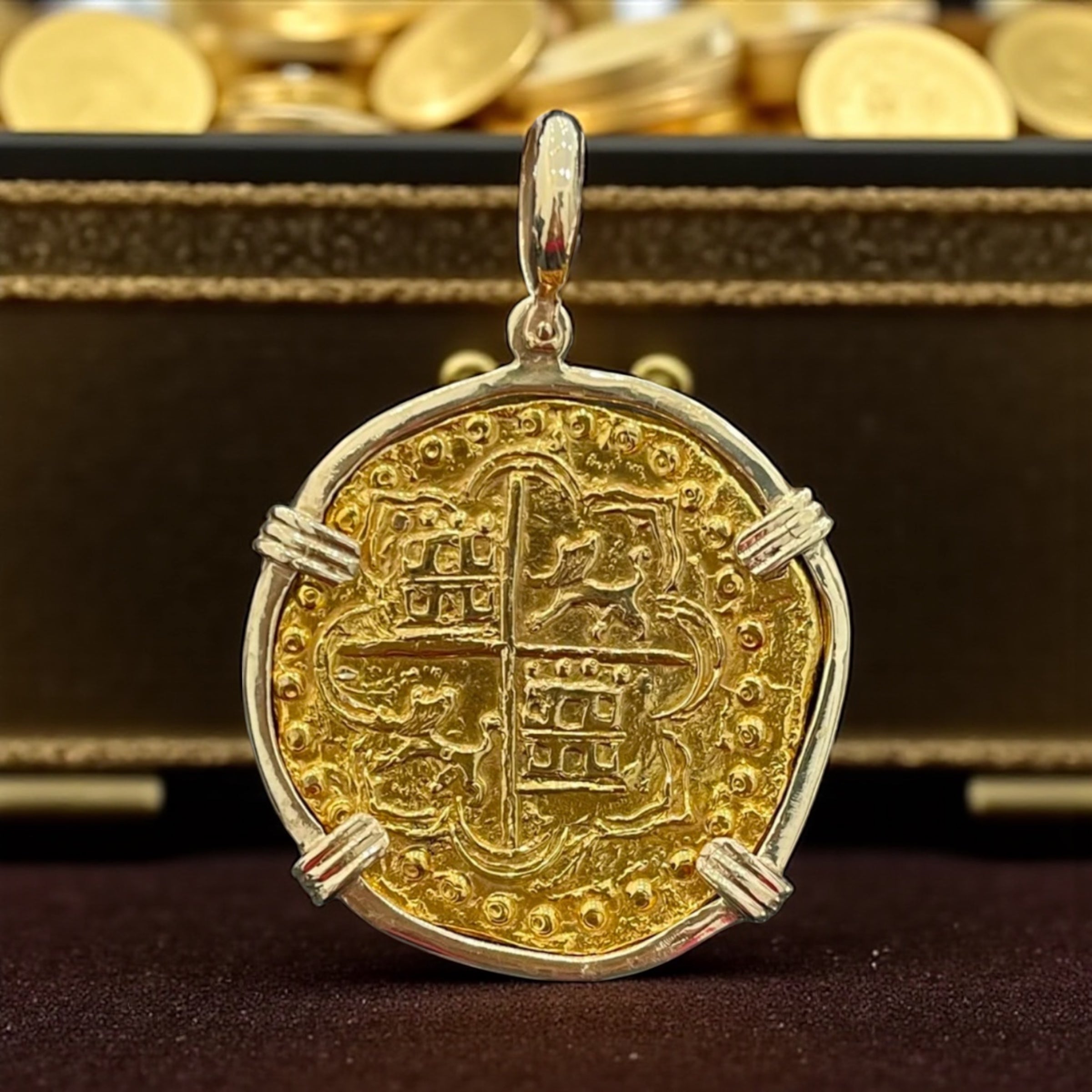 ATOCHA SHIPWRECK GOLD COIN PENDANT HANDMADE WITH 14k SOLID GOLD
