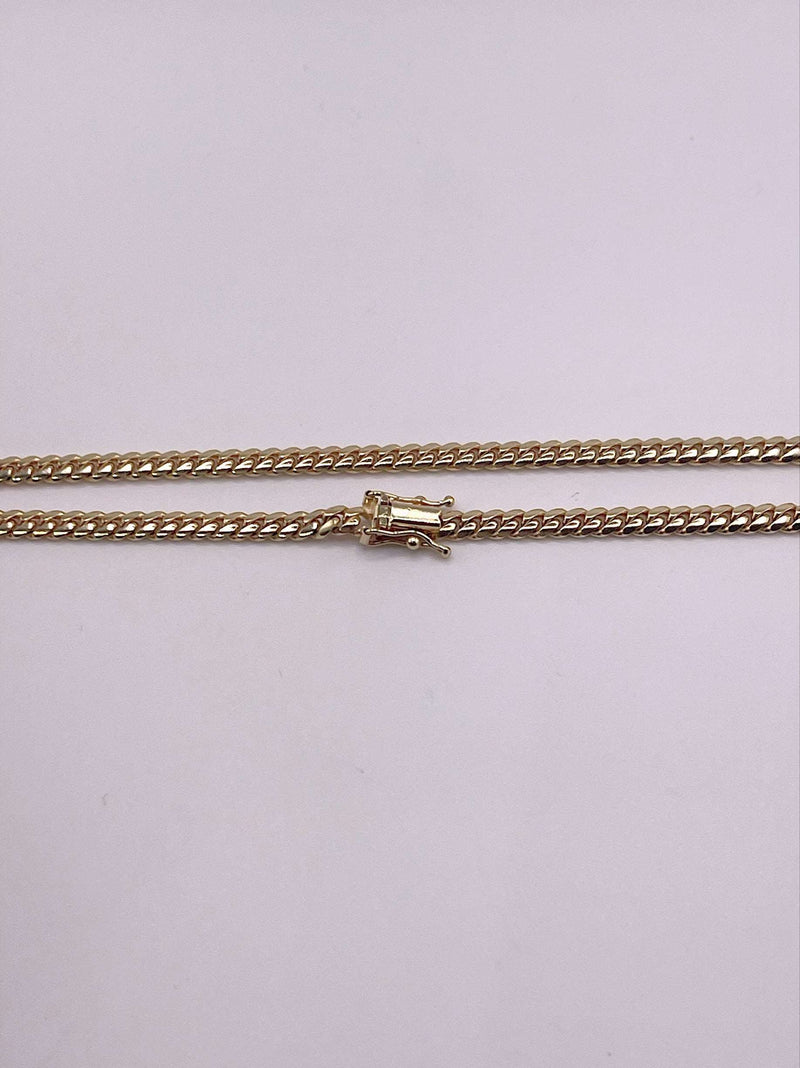 14K SOLID REAL GOLD BEAUTIFUL  CUBAN LINK CHAIN 4MM