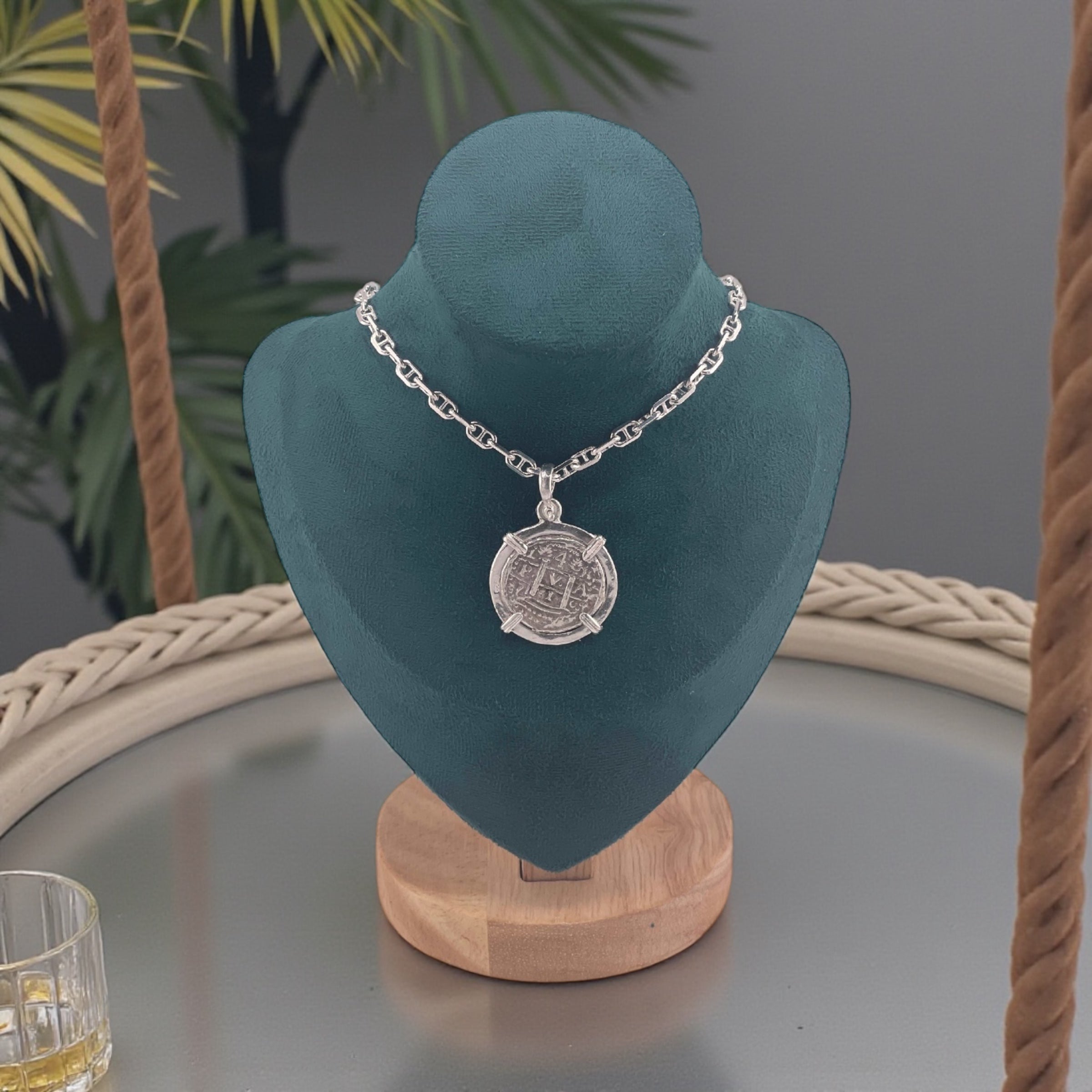 NUESTRA SENORA DE ATOCHA SOLID SILVER COIN PENDANT