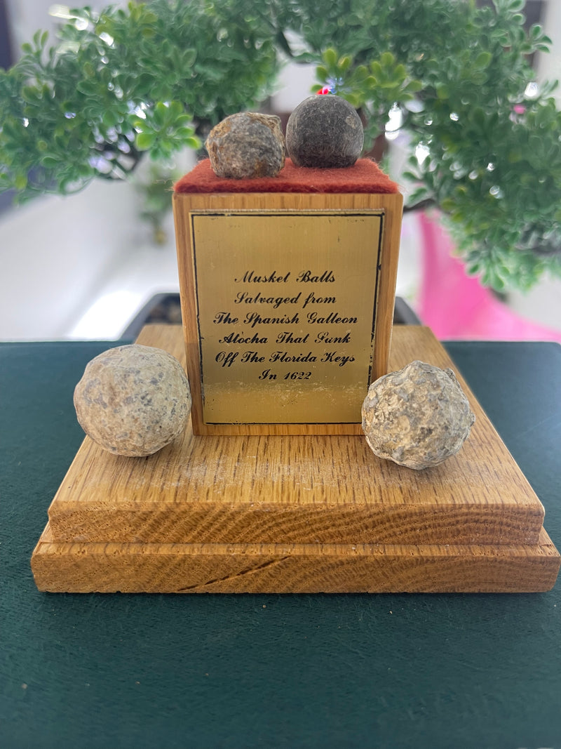 MUSKET BALLS SALVAGED FROM THE SPANISH GALLEON ATOCHA SUNK IN 1622