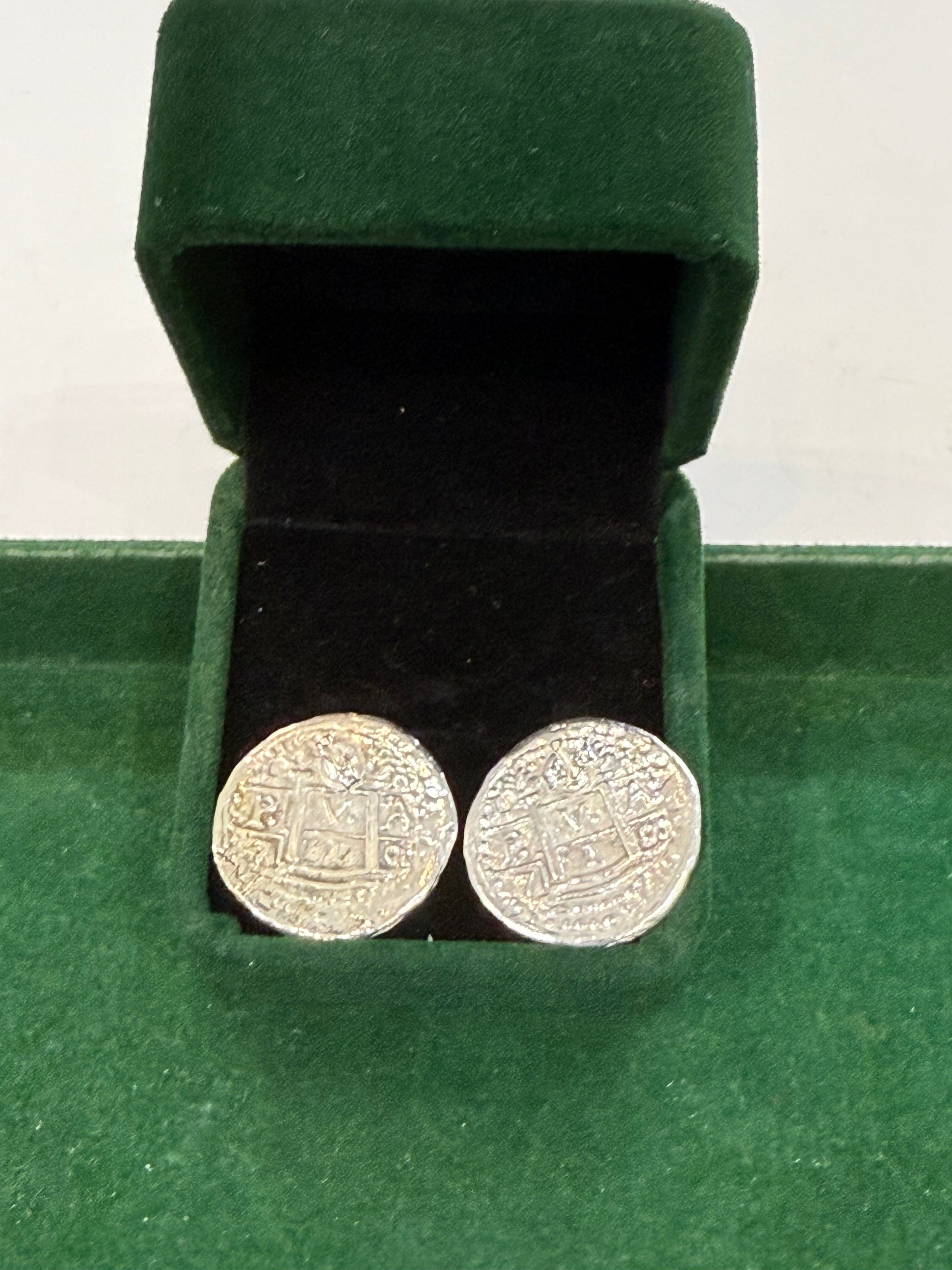 ATOCHA SILVER COCKTAIL COIN EARRINGS 23MM