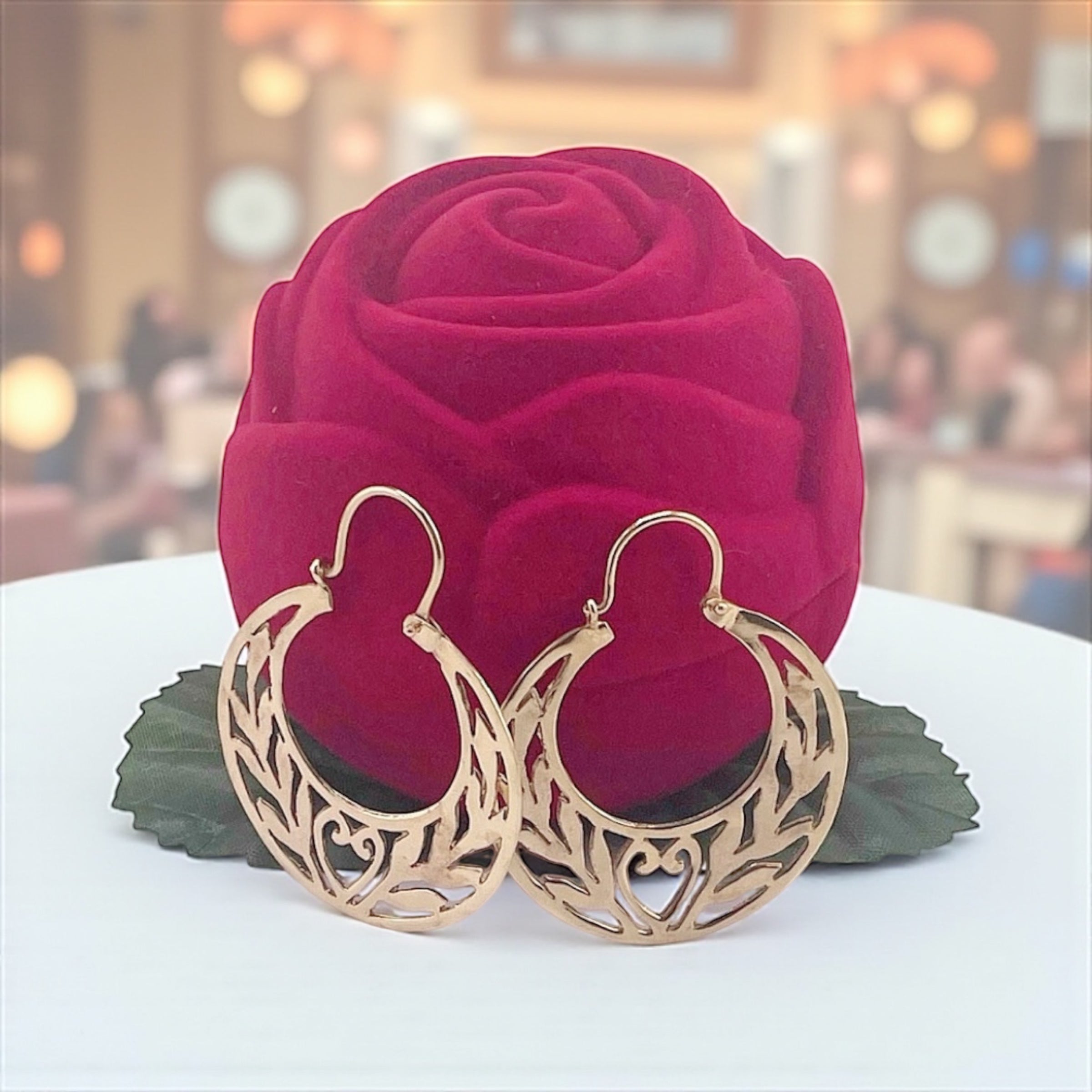 14K REAL GOLD HANDMADE CUBAN HOOP EARRINGS