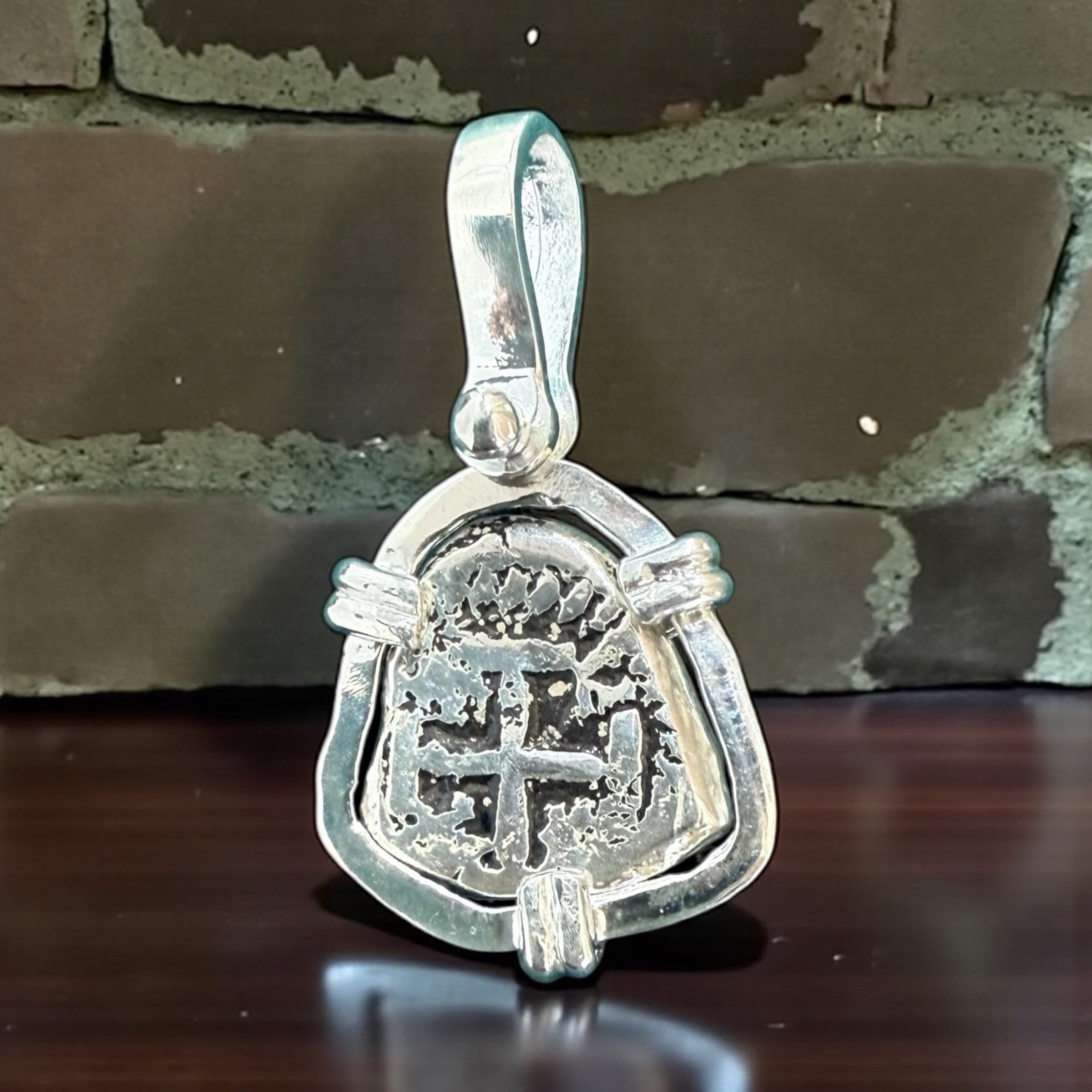 HANDMADE ATOCHA SILVER MINI ODD SHAPE COIN PENDANT
