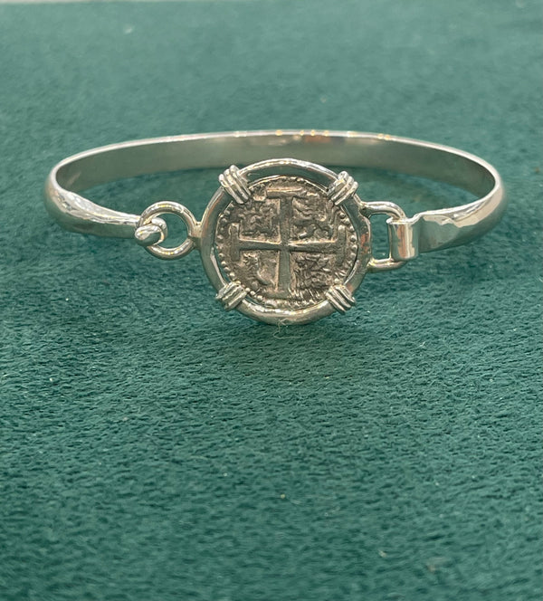 NUESTRA SENORA DE ATOCHA  SOLID SILVER COIN BANGLE