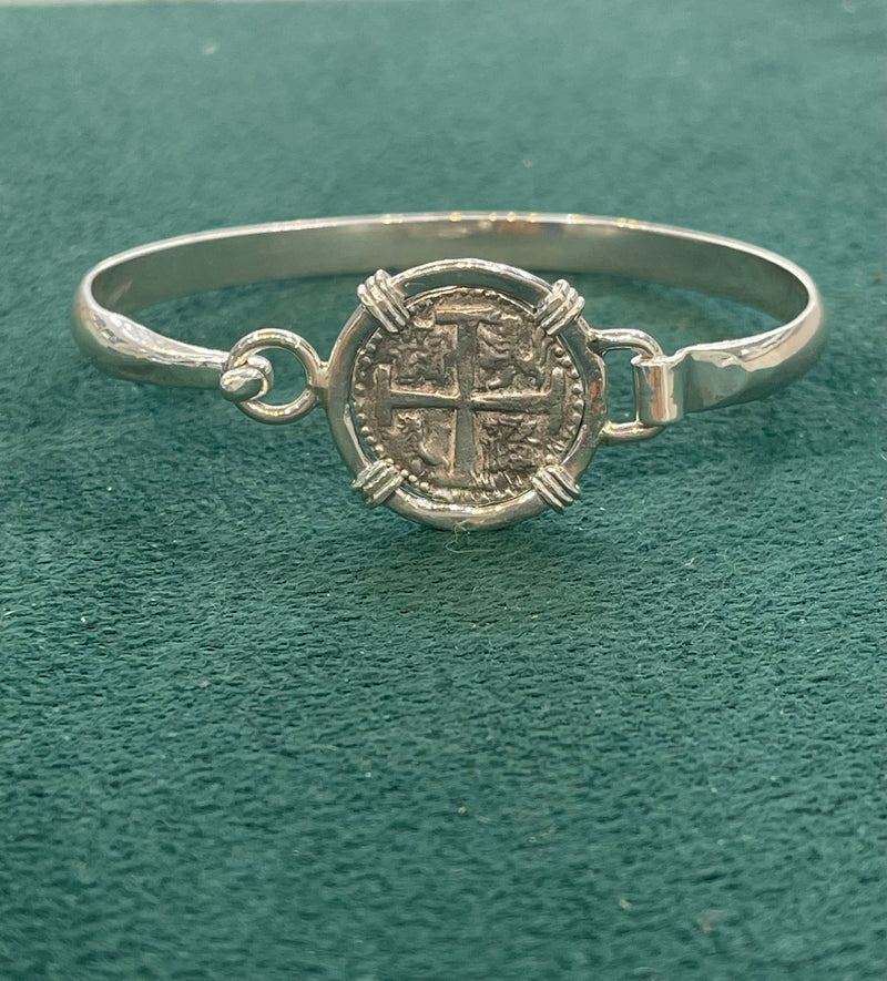 NUESTRA SENORA DE ATOCHA  SOLID SILVER COIN BANGLE