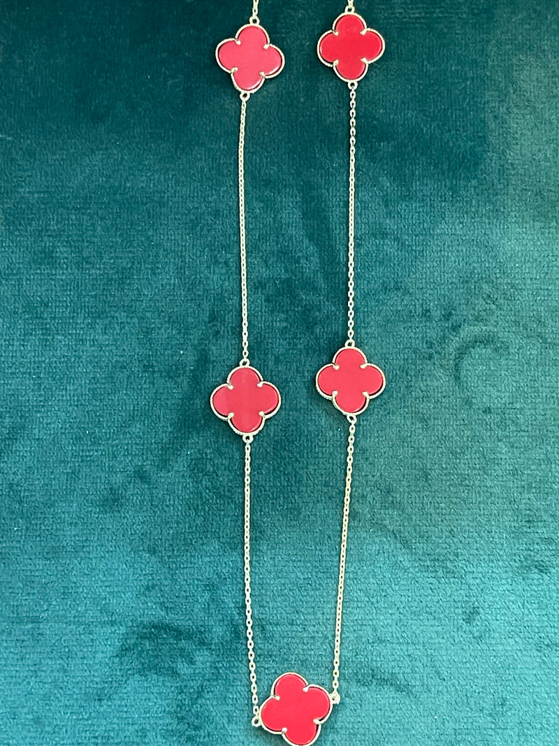 10K REAL GOLD RED FLOWER JEWELRY