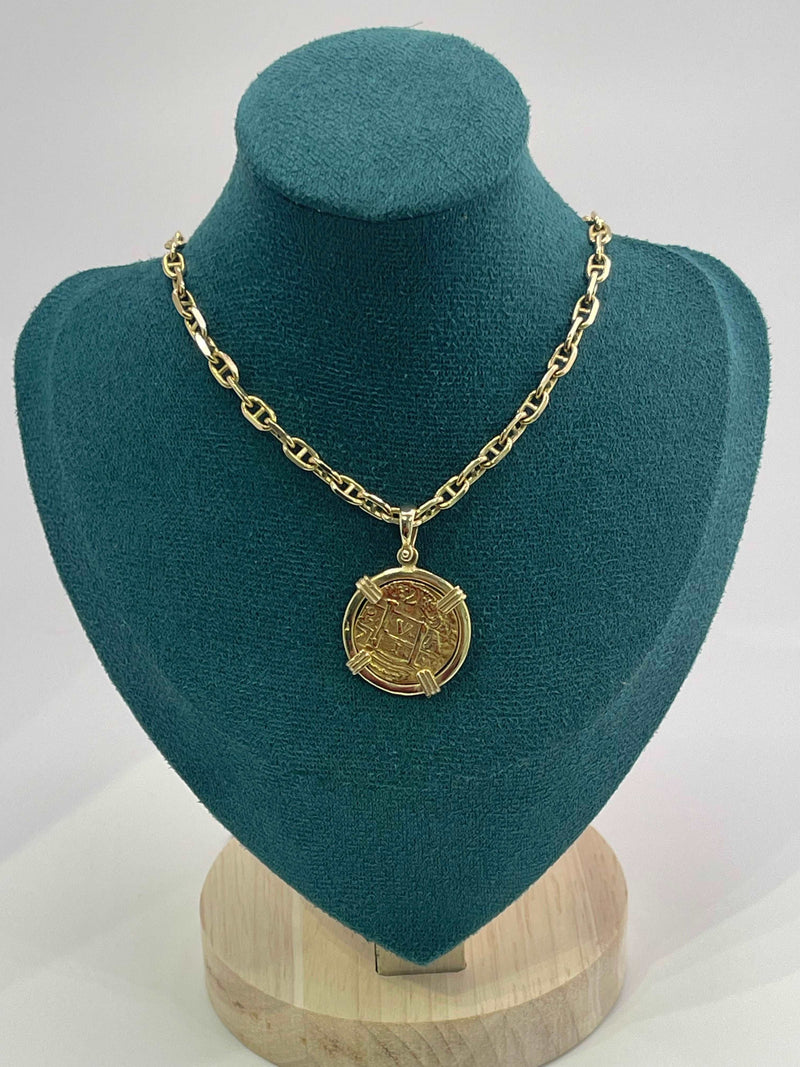 ATOCHA SHIPWRECK GOLD COIN PENDANT HANDMADE WITH 14k SOLID GOLD