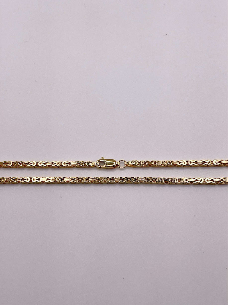 14K SOLID REAL GOLD  BEAUTIFUL  BYZANTINE CHAIN 2MM