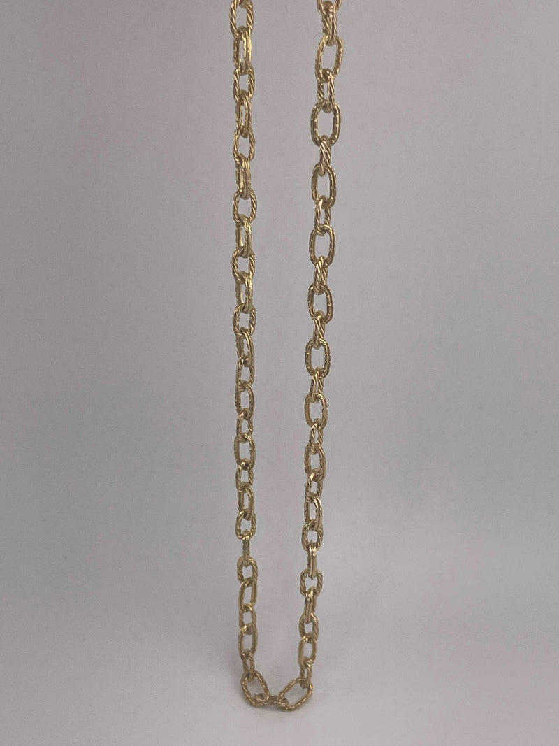 14K SOLID REAL GOLD HANDMADE MONEY CHAIN 5MM