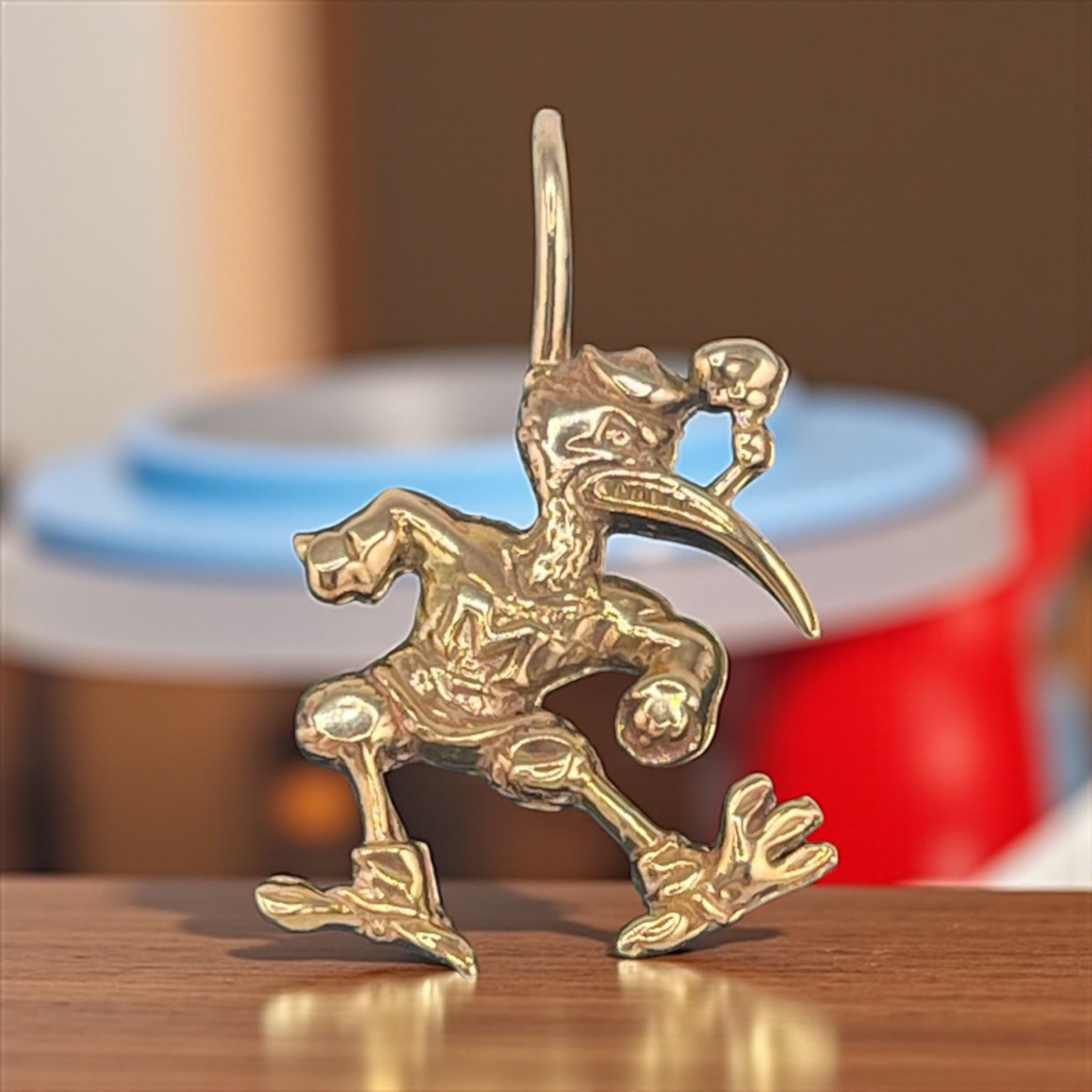 14K REAL GOLD HANDMADE MIAMI HURRICANE PENDANT