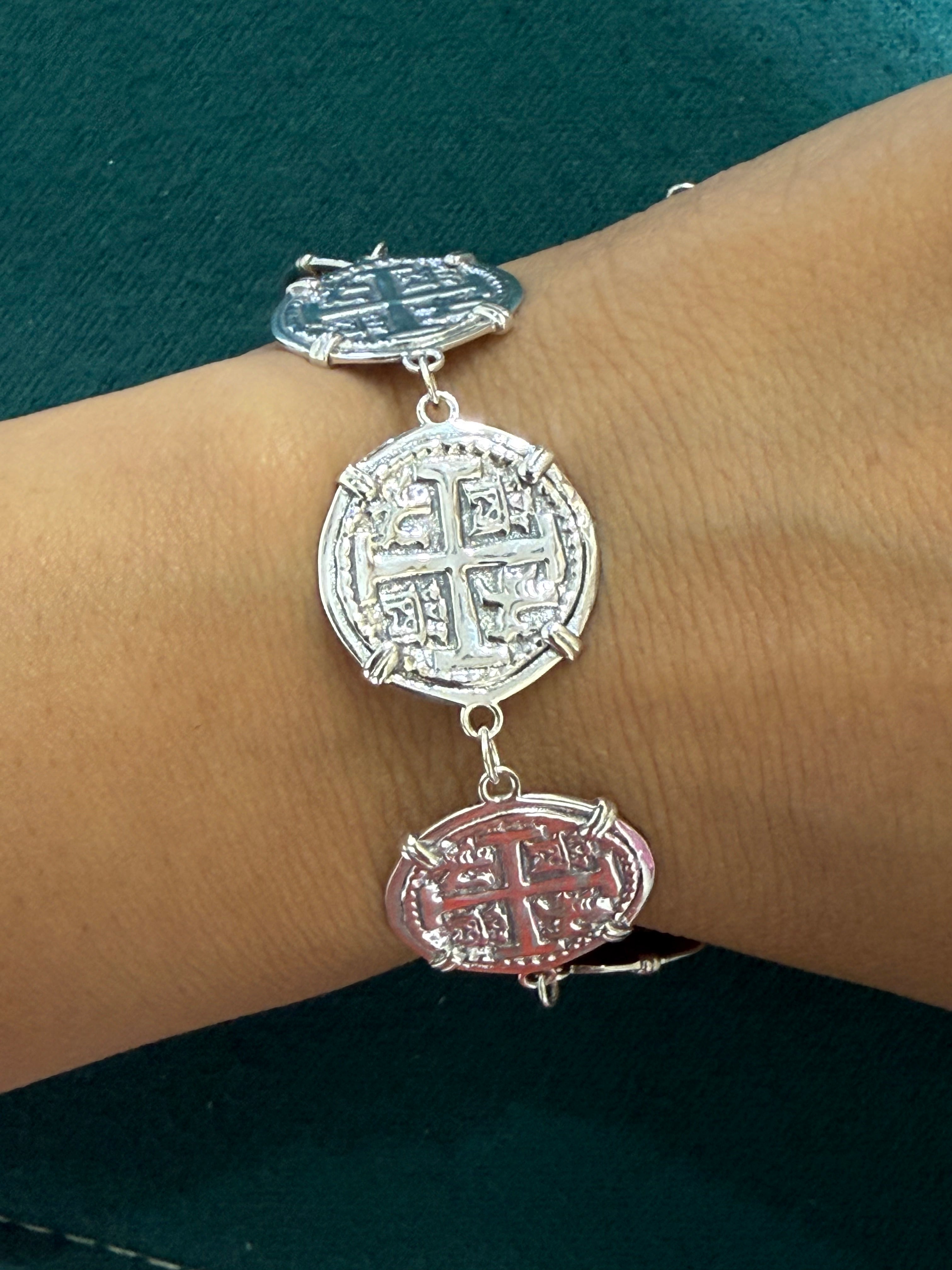 BEAUTIFUL ATOCHA SILVER COIN BRACELET