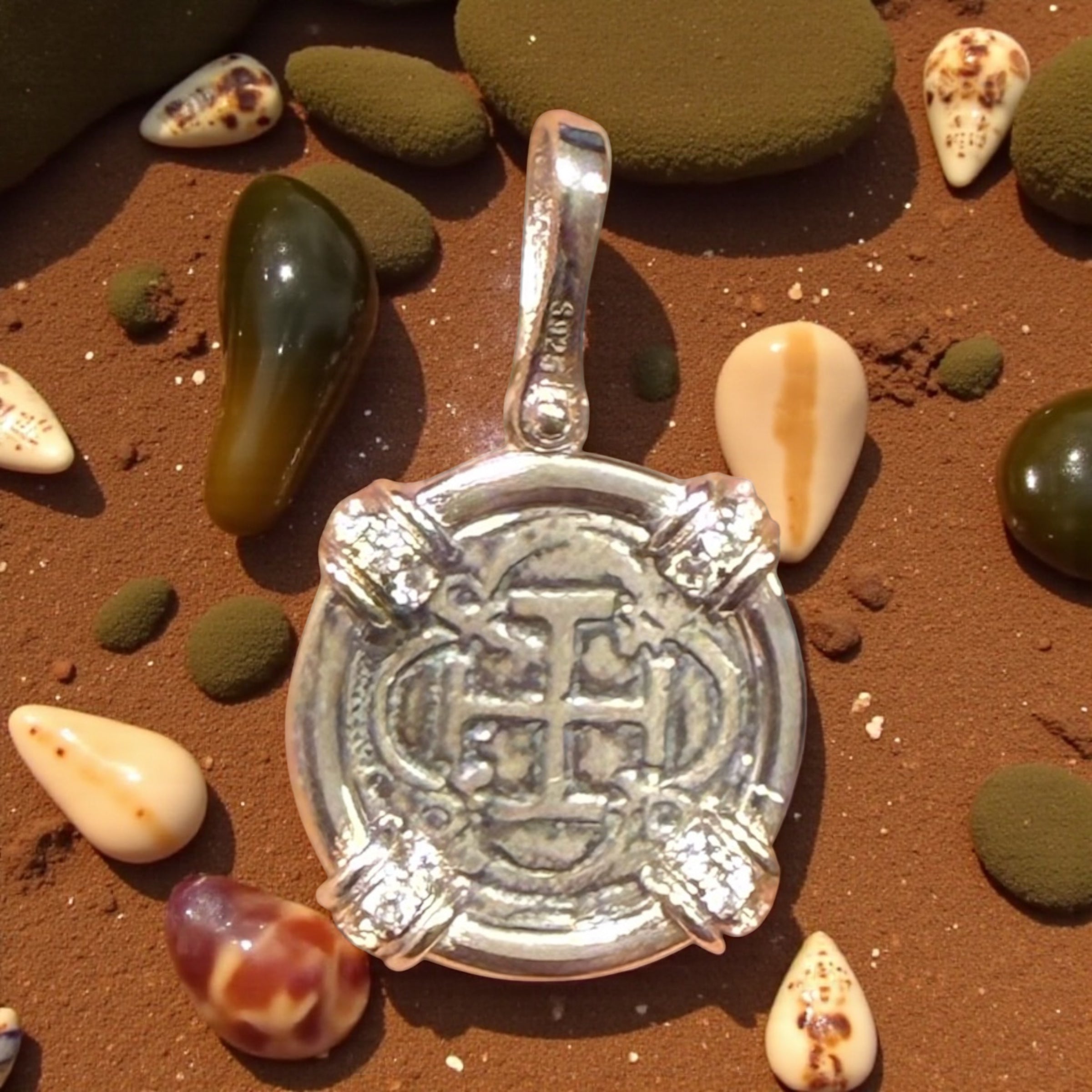 ATOCHA SILVER MINI ROUND SHAPE COIN PENDANT 18MM