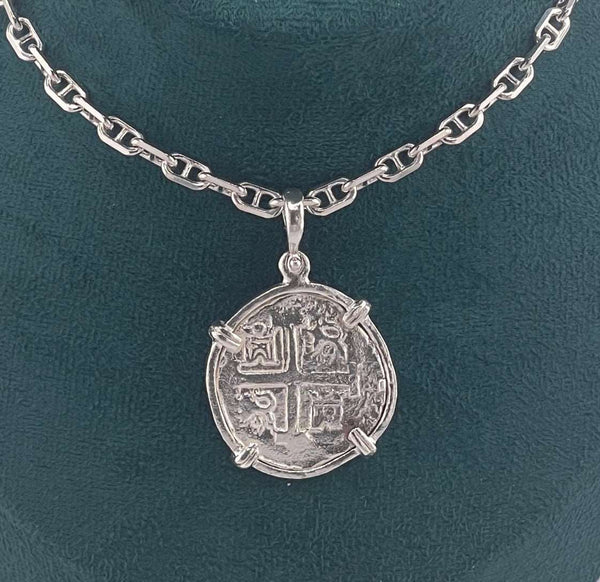 NUESTRA SENORA DE ATOCHA SOLID SILVER COIN PENDANT