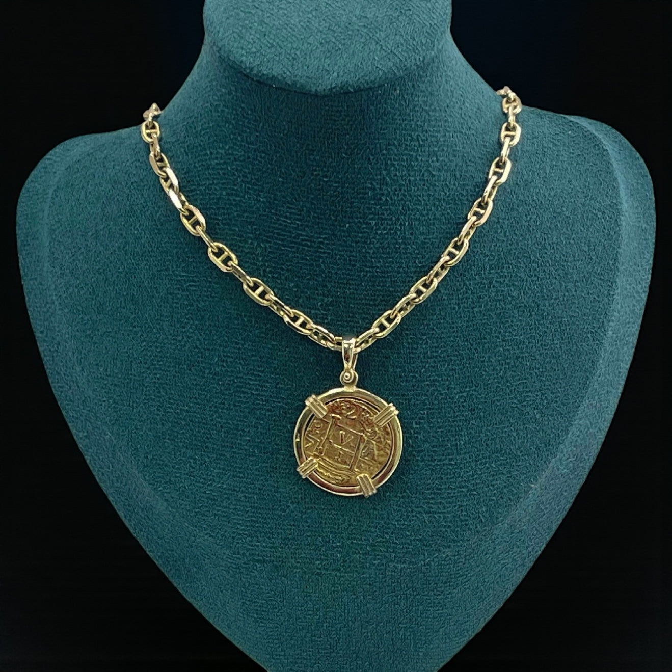 ATOCHA SHIPWRECK GOLD COIN PENDANT HANDMADE WITH 14k SOLID GOLD