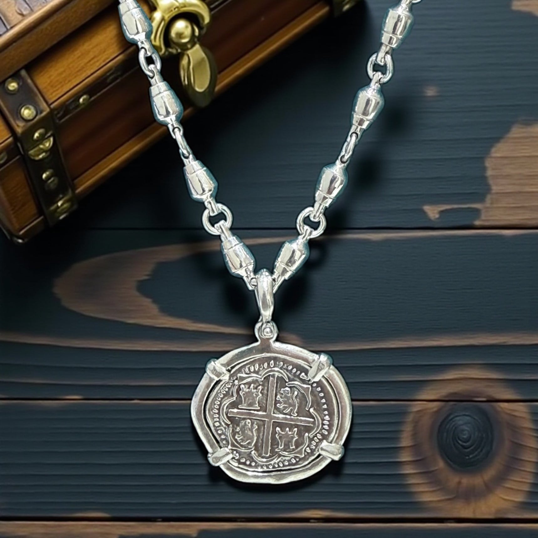 ATOCHA SOLID SILVER COIN PENDANT