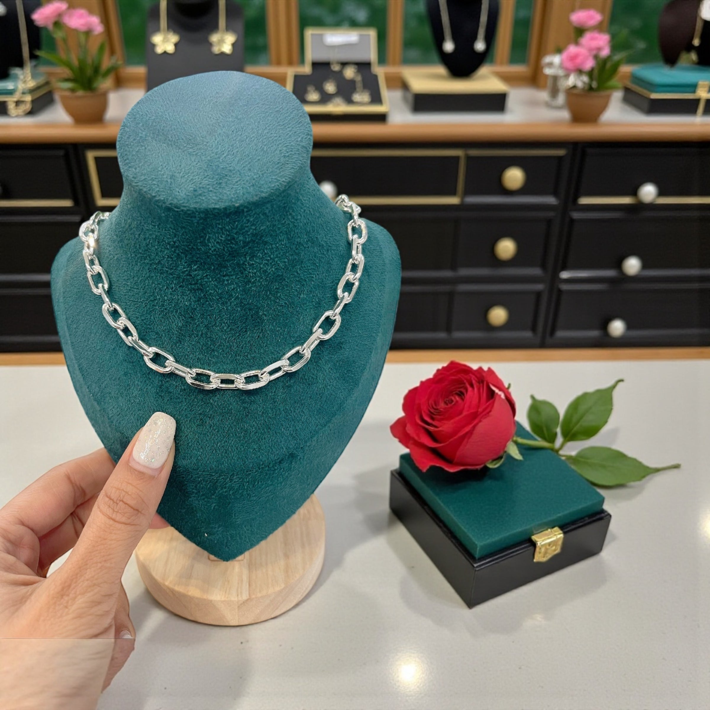 925 ITALIAN SOLID HEAVY STERLING SILVER CHAIN 7MM