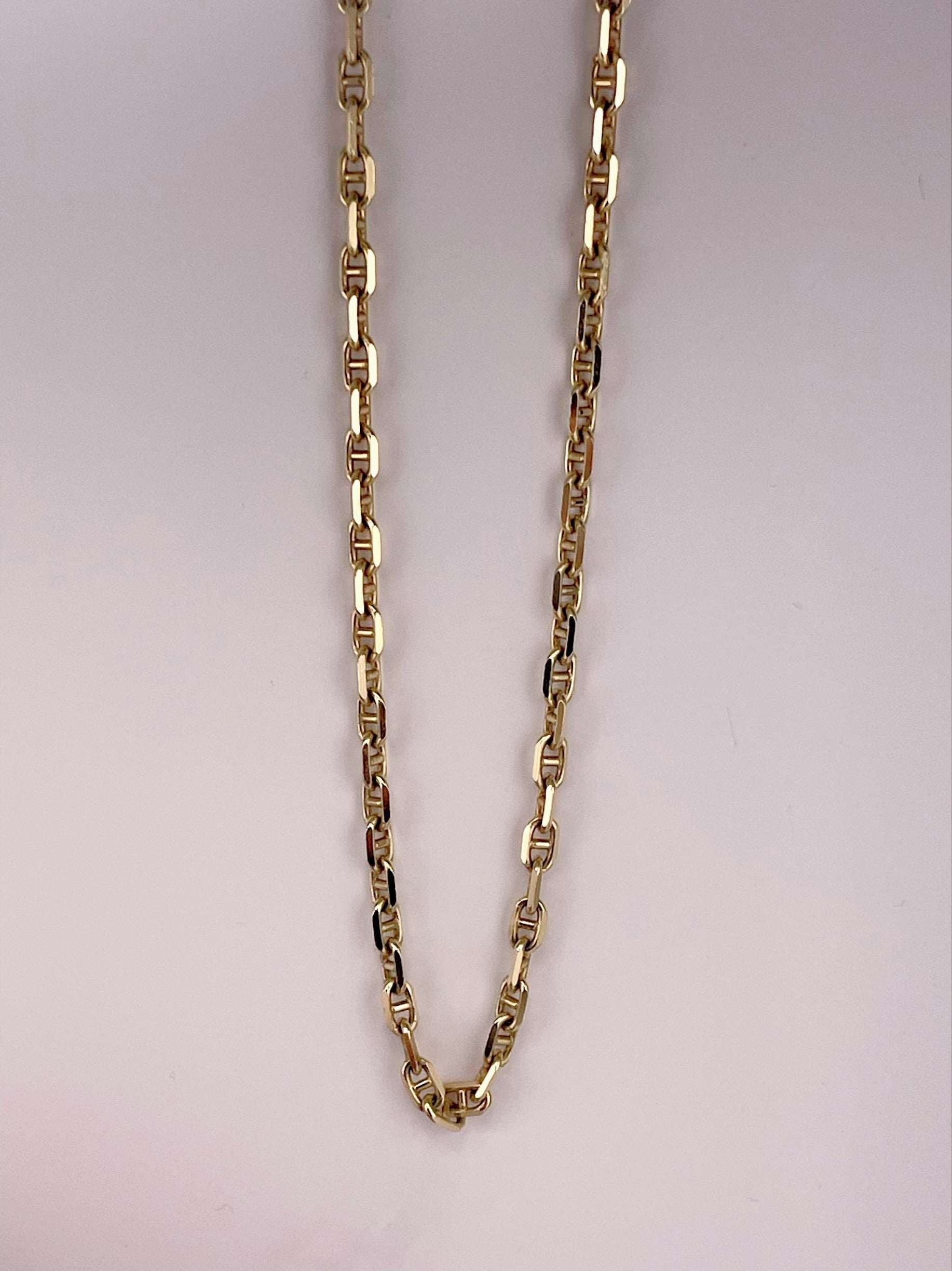 14K SOLID REAL GOLD  BEAUTIFUL  ANCHOR CHAIN 3MM