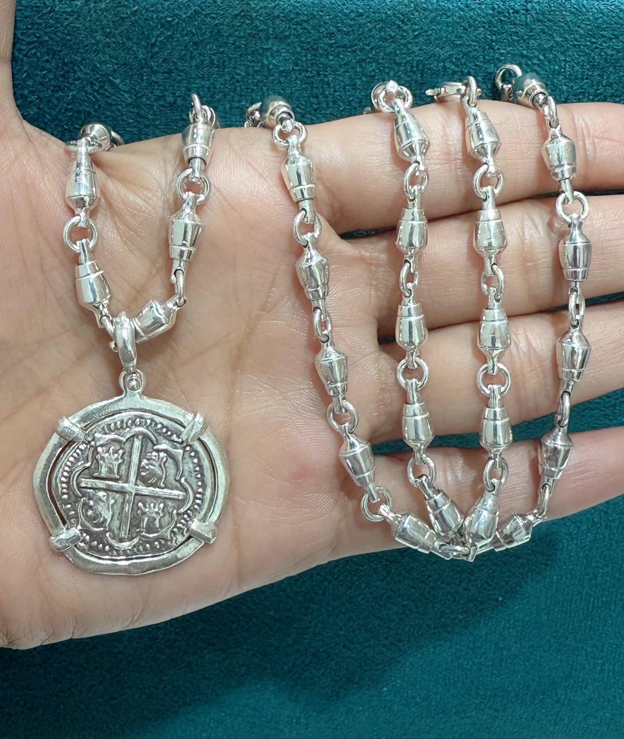 ATOCHA SOLID SILVER COIN PENDANT