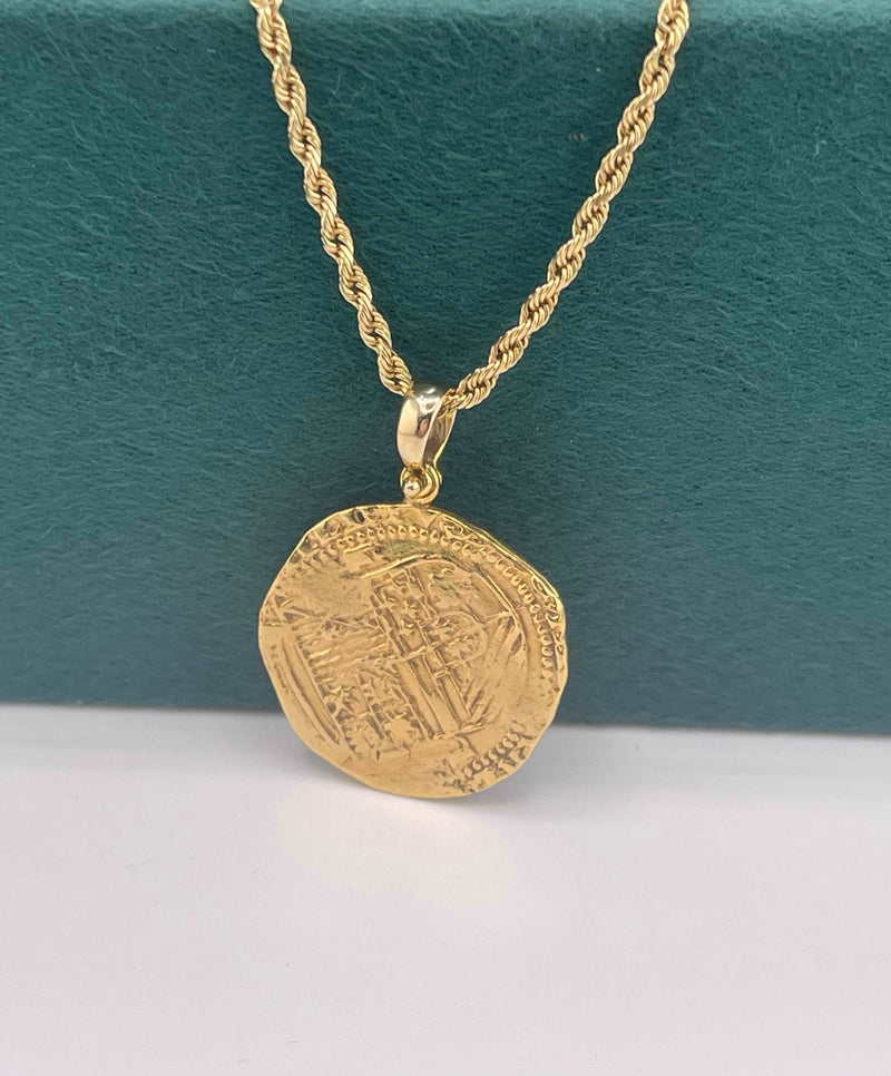 ATOCHA SHIPWRECK GOLD COIN PENDANT HANDMADE WITH 14k SOLID GOLD