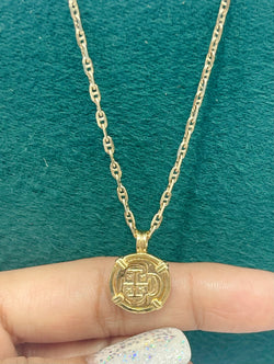 14k real gold mini shipwreck treasure gold coin pendant