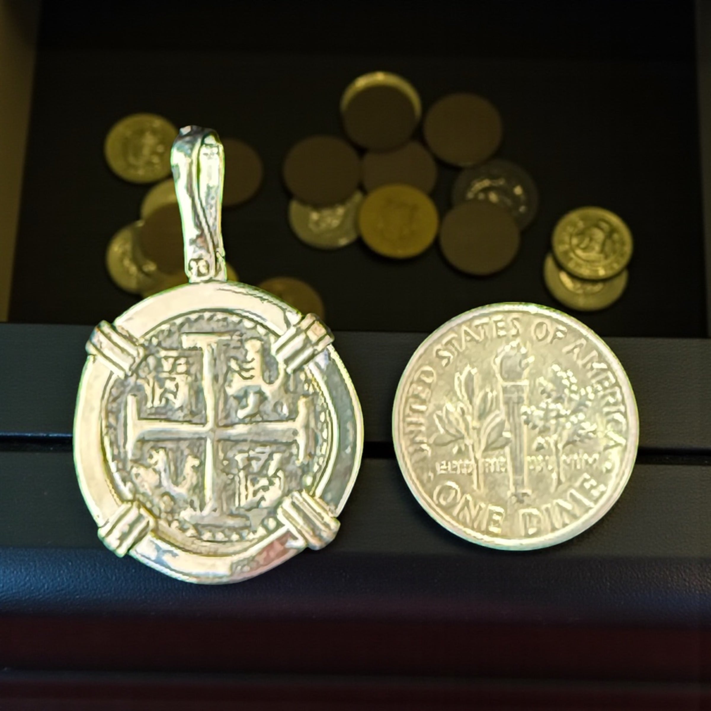 Atocha Shipwreck solid silver coin pendant 22mm