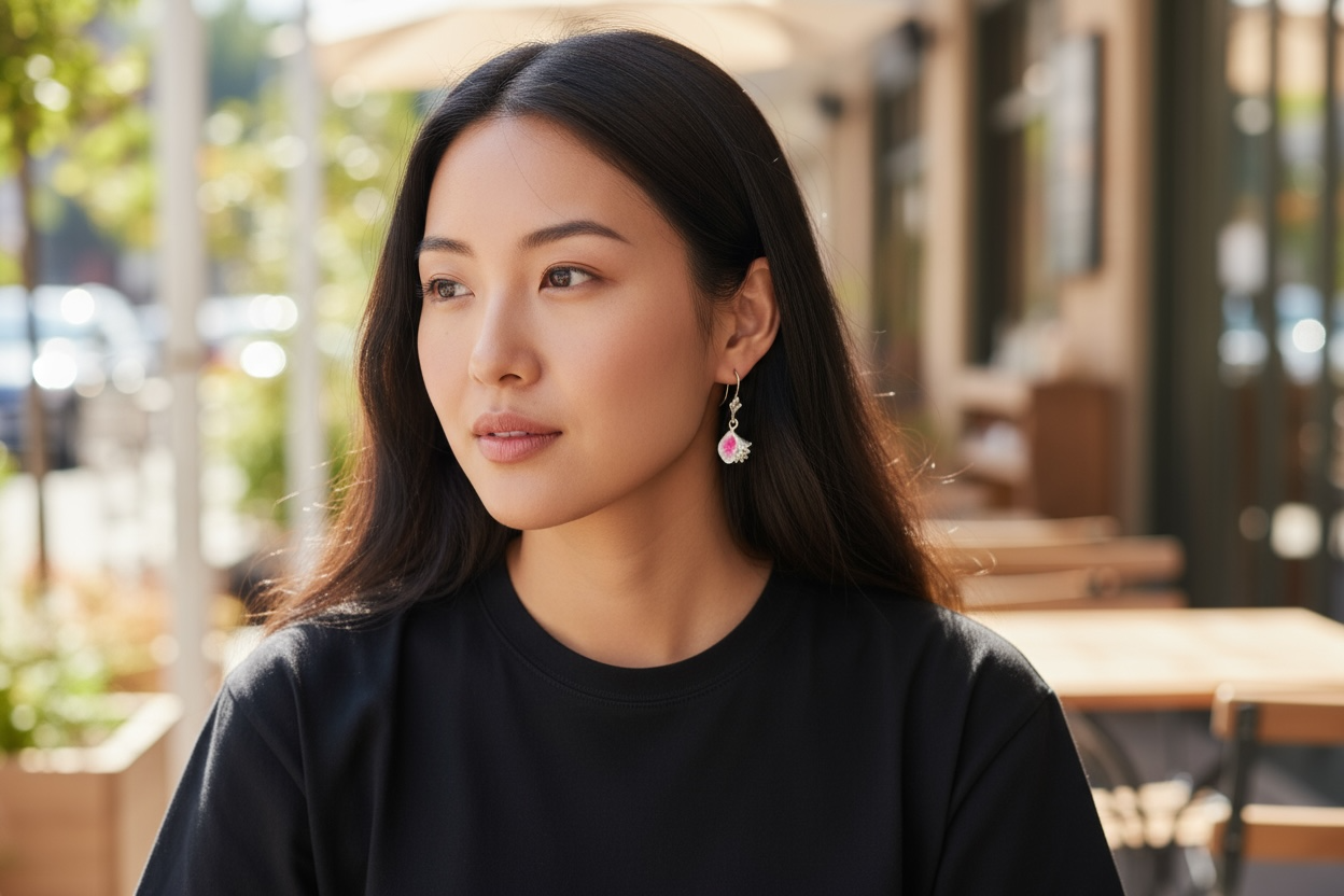 925 sterling silver handmade conch shell earrings