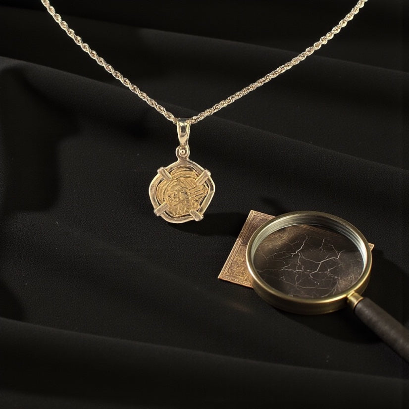 ATOCHA SHIPWRECK GOLD MINI COIN PENDANT HANDMADE WITH 14k SOLID GOLD