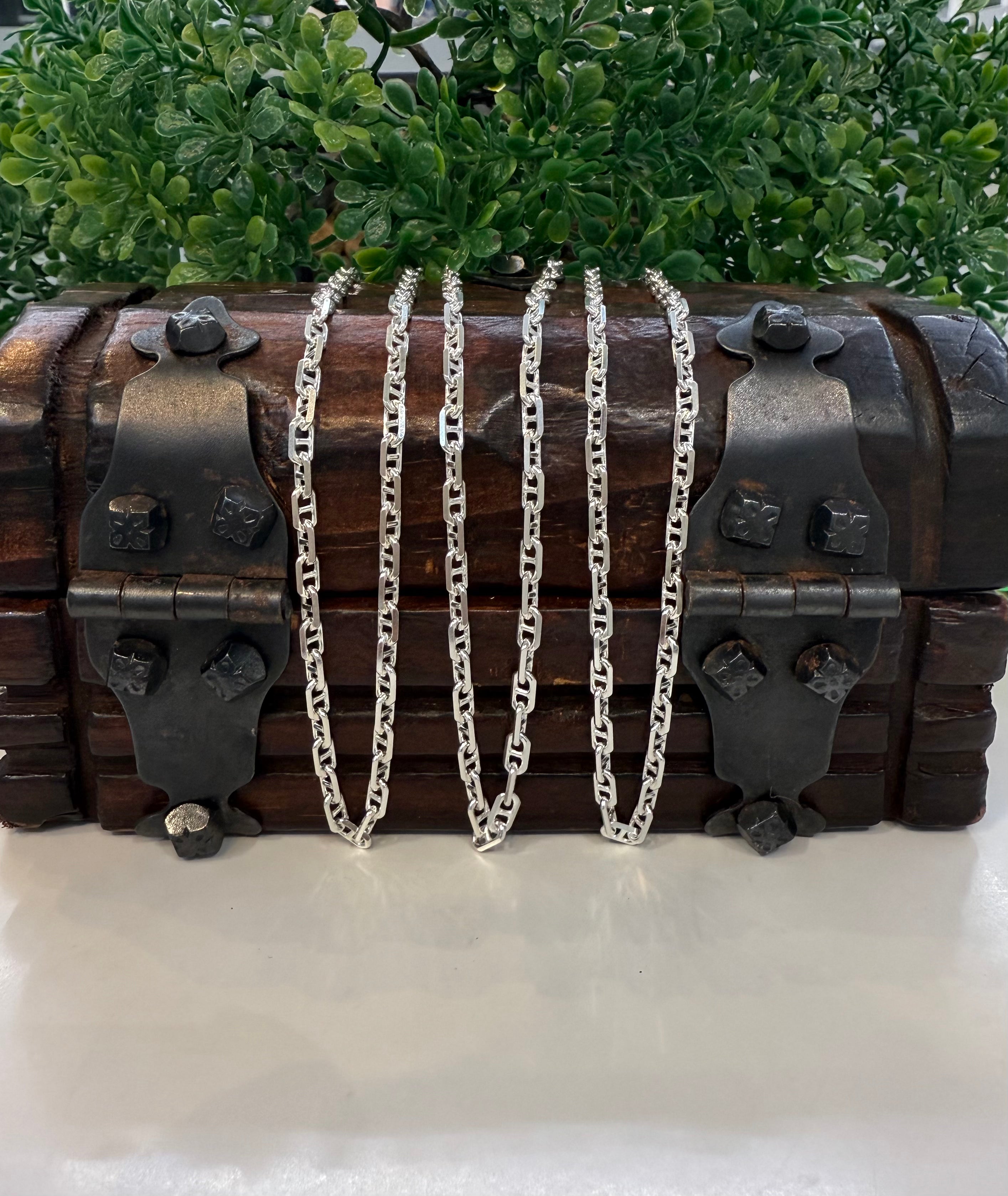 925 ITALIAN STERLING SILVER ANCHOR/MARINER LINK CHAIN 3.6mm SOLD PER PIECE