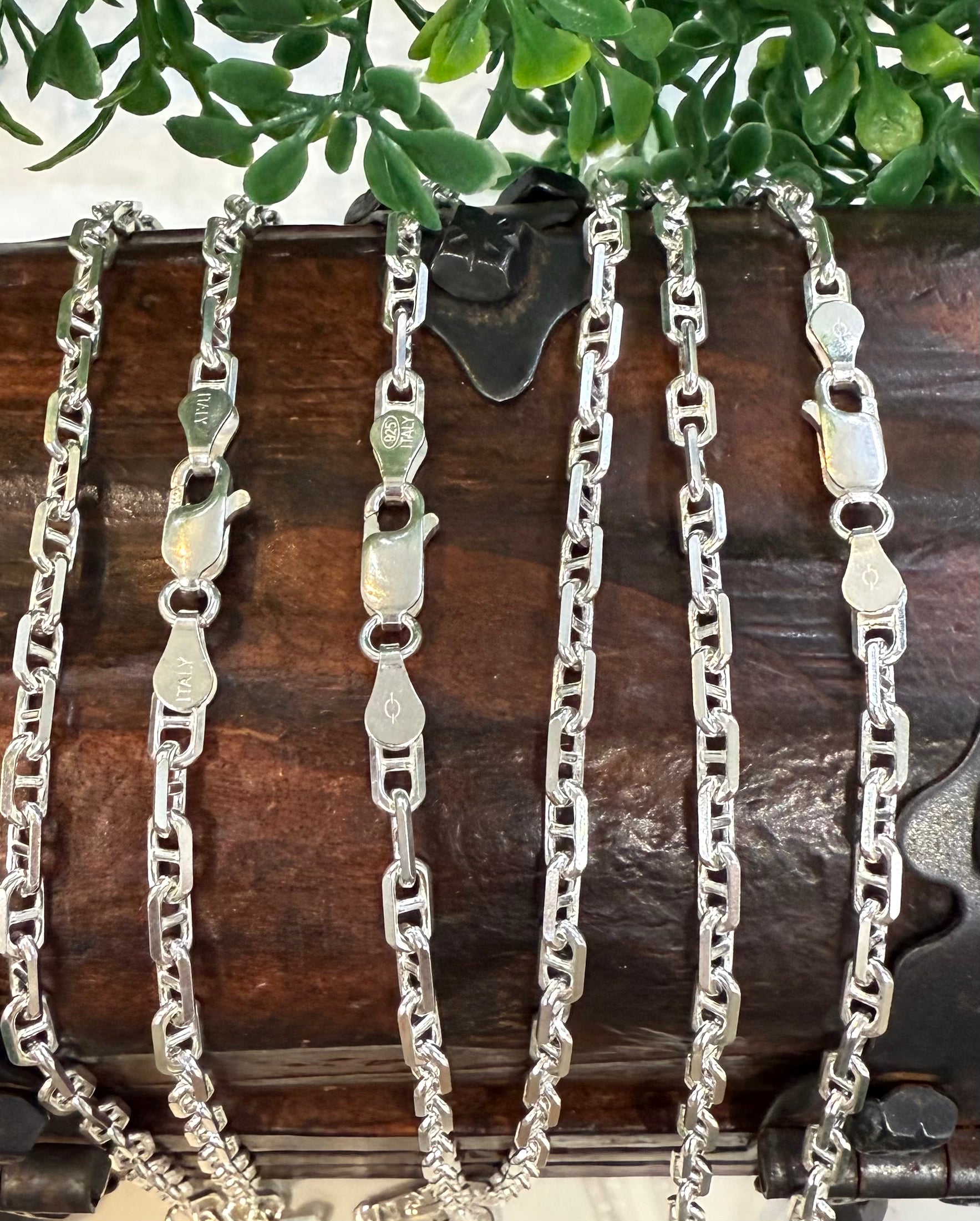 925 ITALIAN STERLING SILVER ANCHOR/MARINER LINK CHAIN 3.6mm SOLD PER PIECE