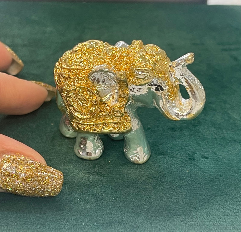 24k Pure Gold And 999 Pure Silver Plated Gorgeous Lucky Elephant For Abundance