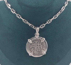 NUESTRA SENORA DE ATOCHA SOLID SILVER COIN PENDANT