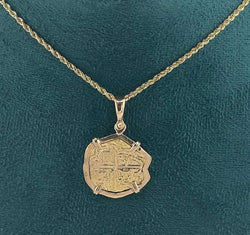 ATOCHA SHIPWRECK GOLD COIN PENDANT HANDMADE WITH 14k SOLID GOLD