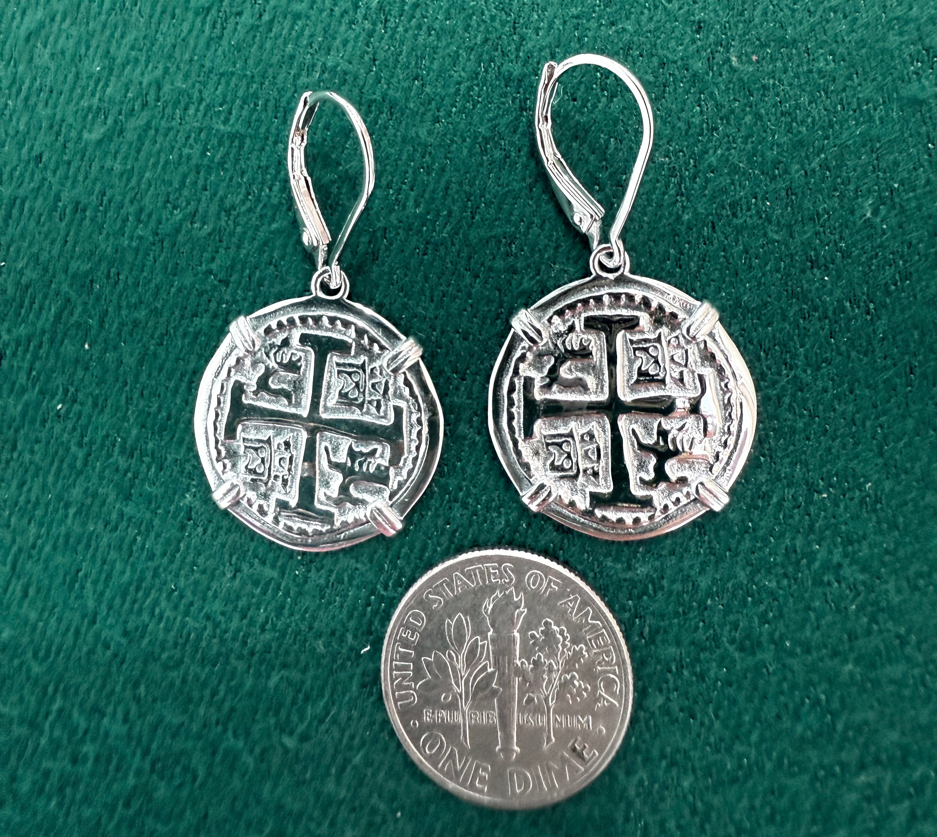 ATOCHA SILVER MINI COIN EARRINGS DIME SIZE