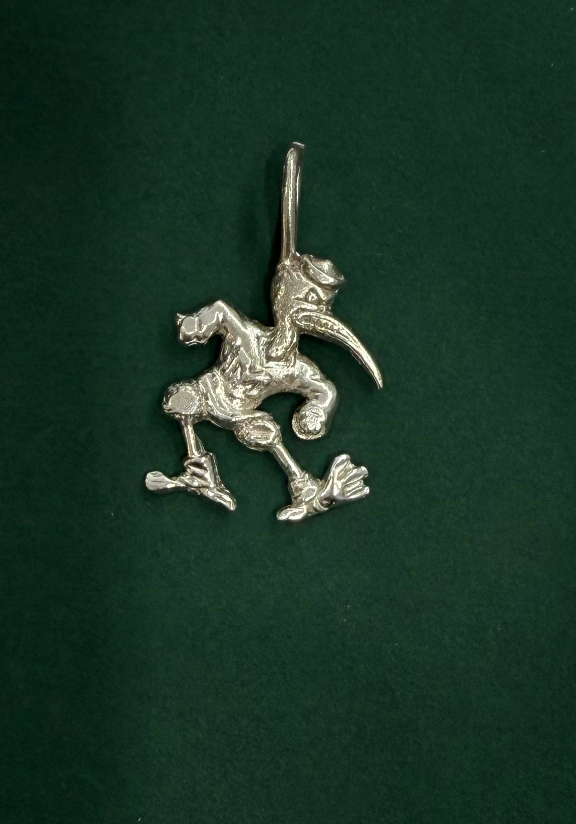 Handmade 14k white gold Miami hurricane pendant