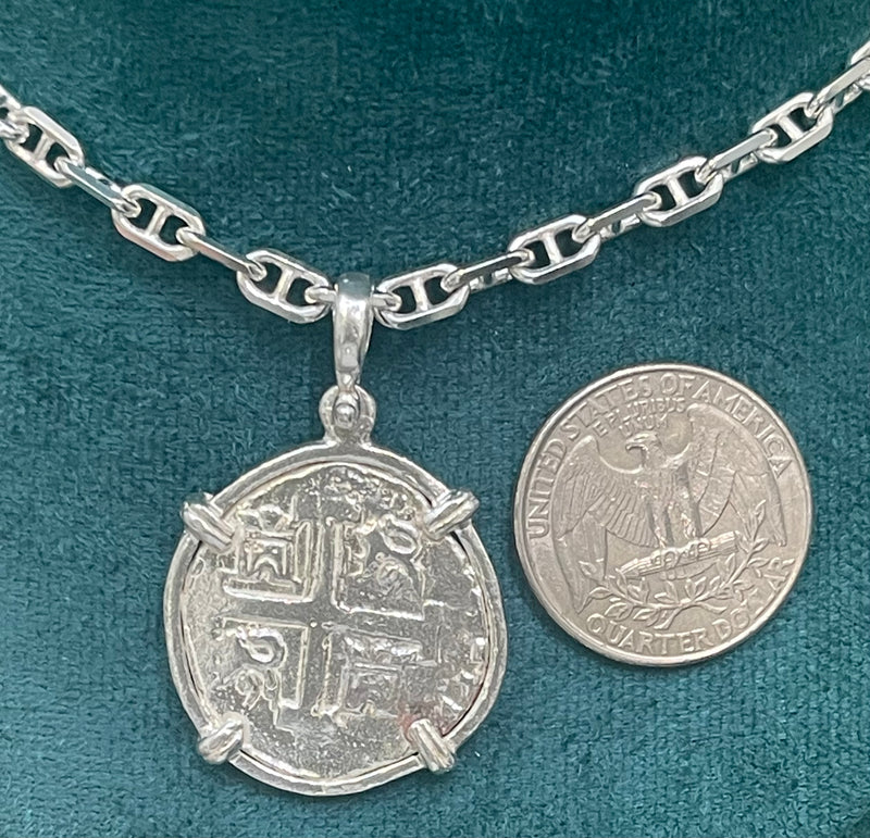 NUESTRA SENORA DE ATOCHA SOLID SILVER COIN PENDANT