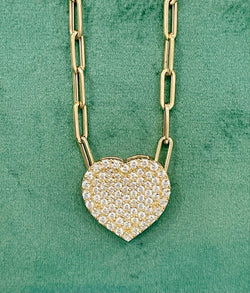 10K REAL GOLD CRYSTAL HEART PENDANT 💝