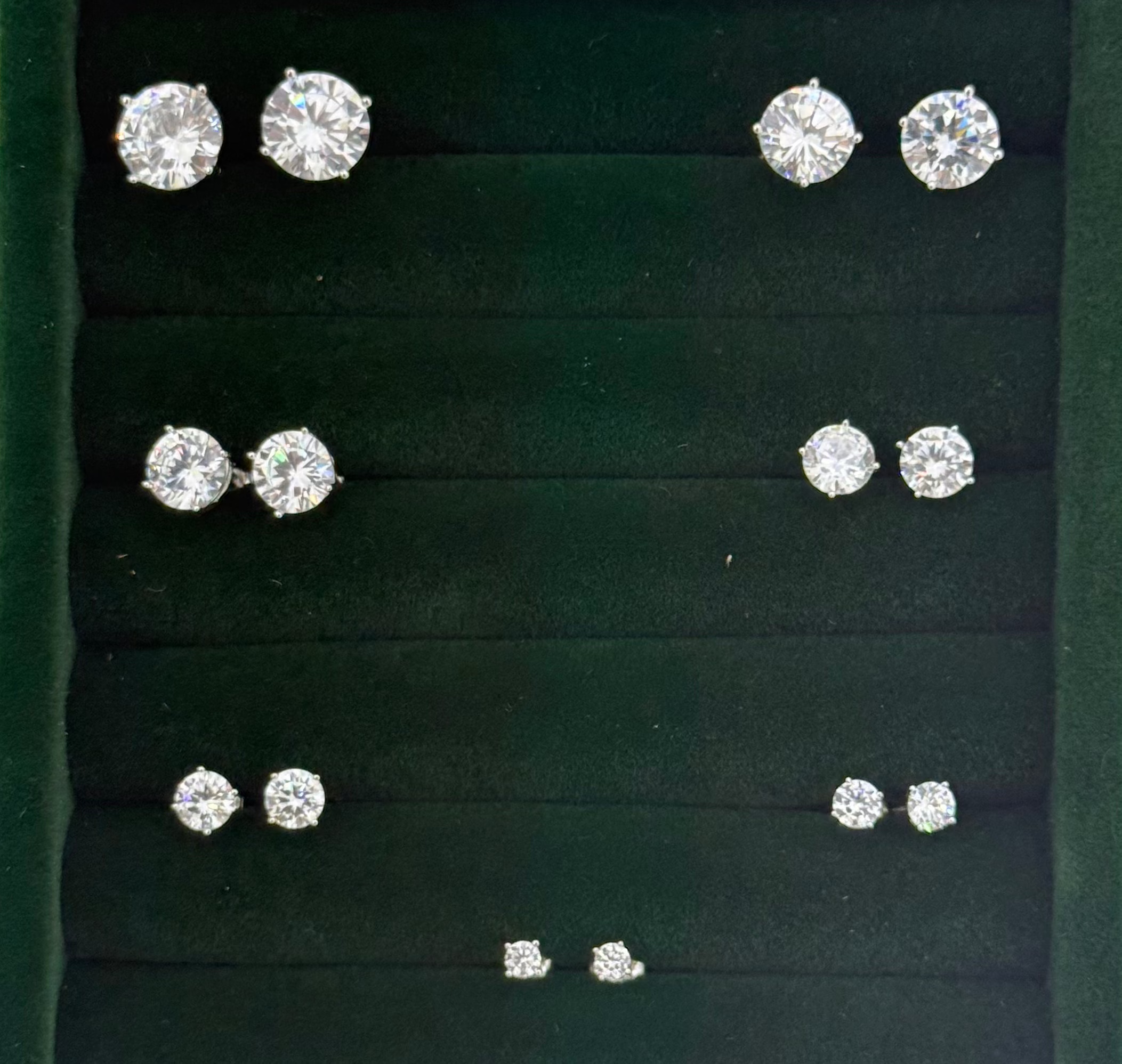 925 sterling silver crystal stud earrings