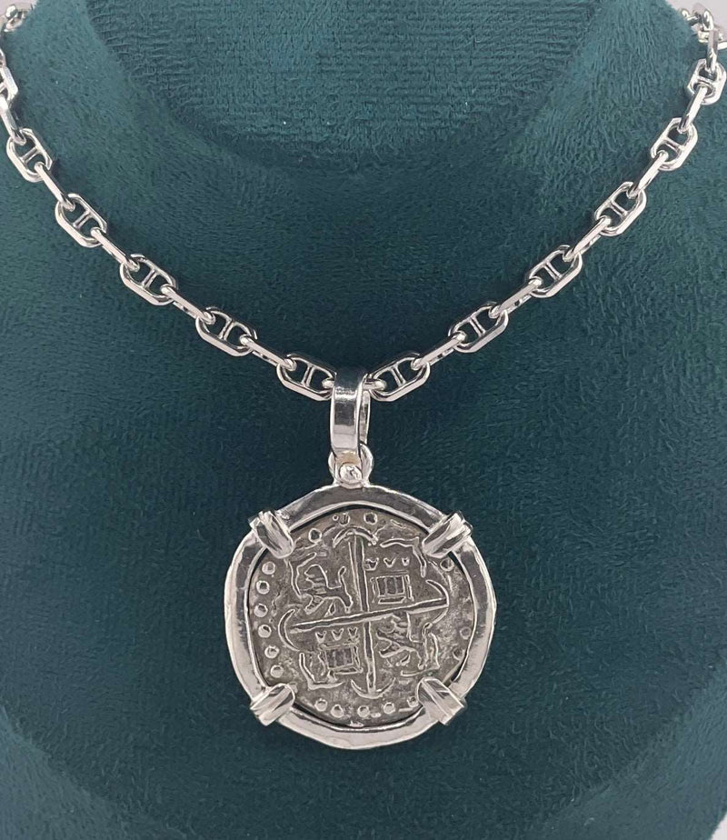 NUESTRA SENORA DE ATOCHA SOLID SILVER COIN PENDANT