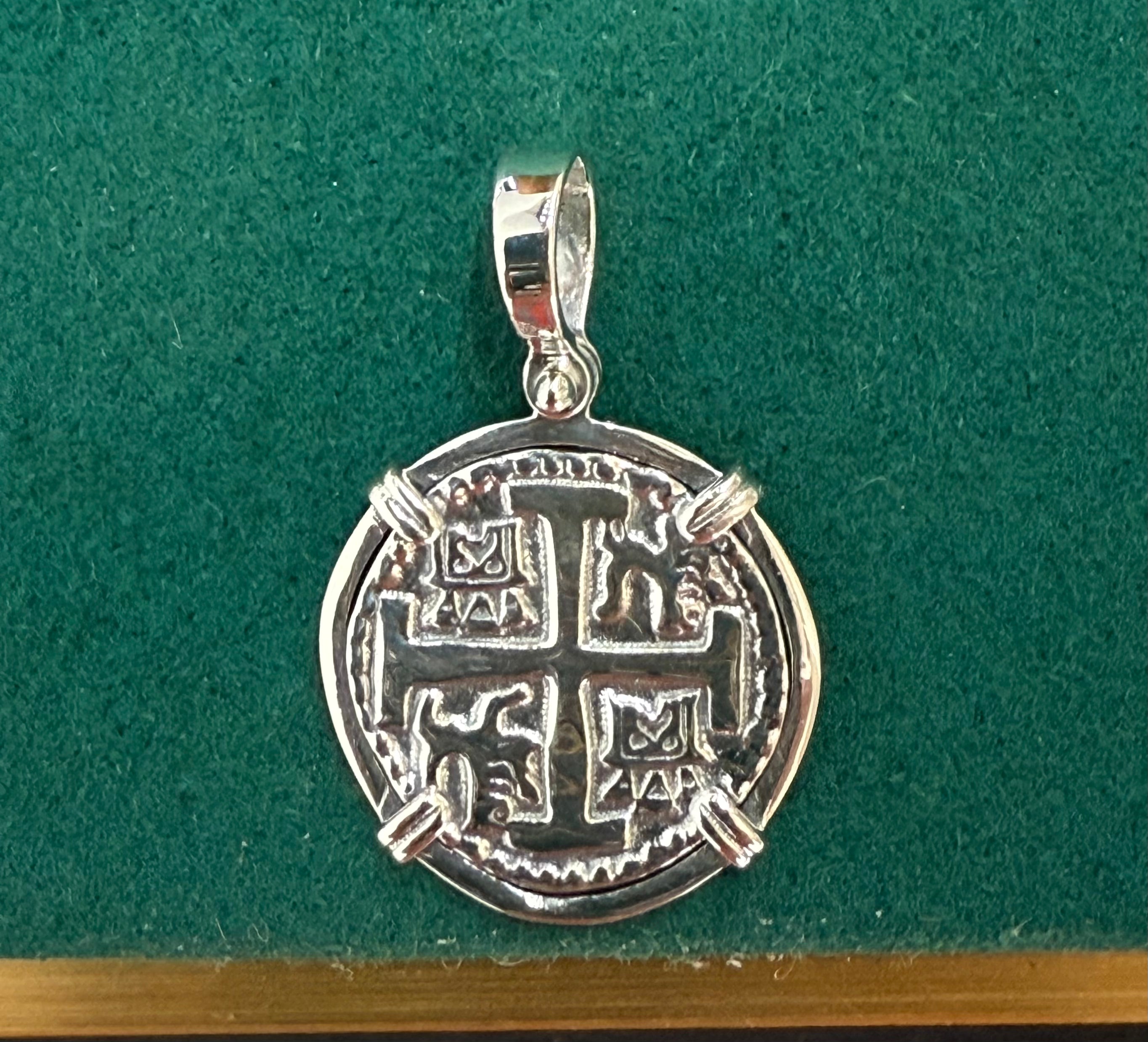 Atocha silver mini coin pendant dime size