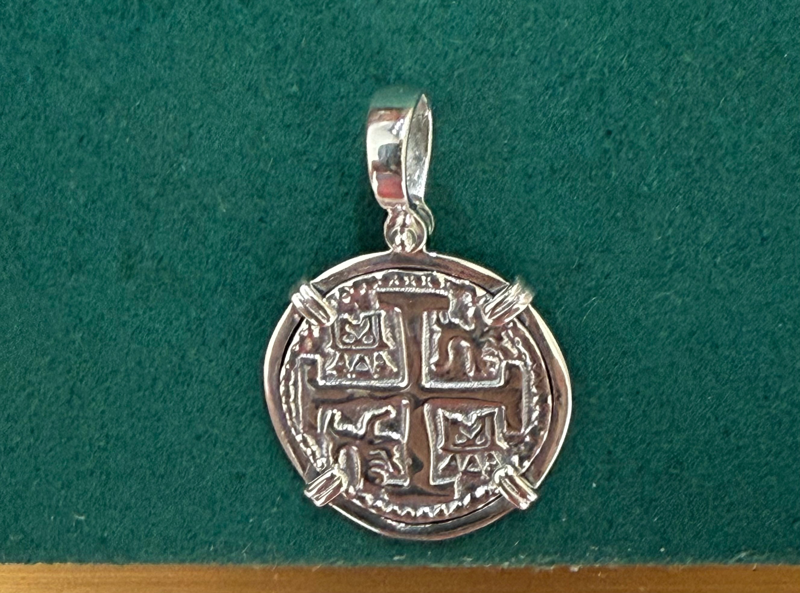 Atocha silver mini coin pendant dime size