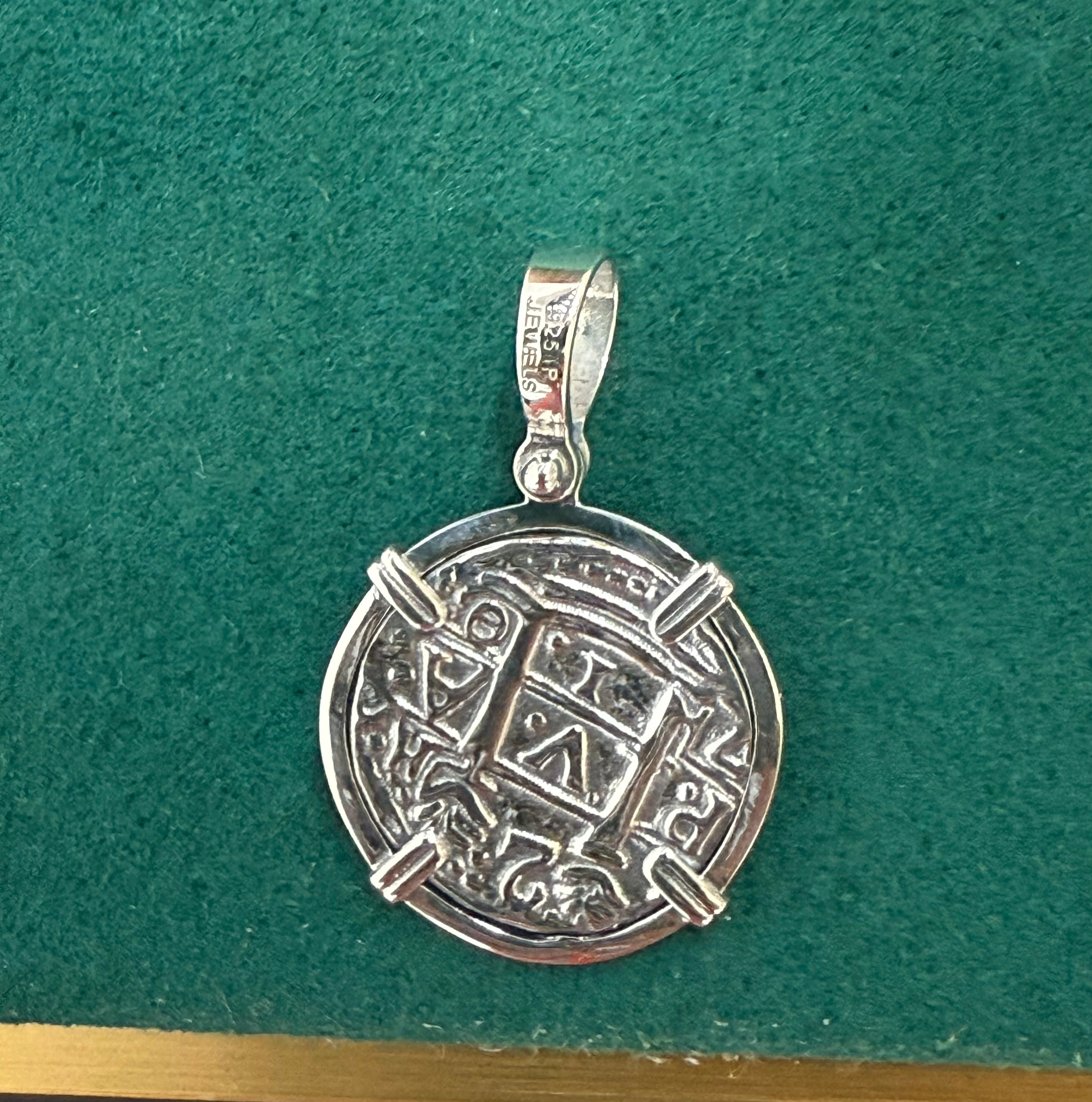 Atocha silver mini coin pendant dime size