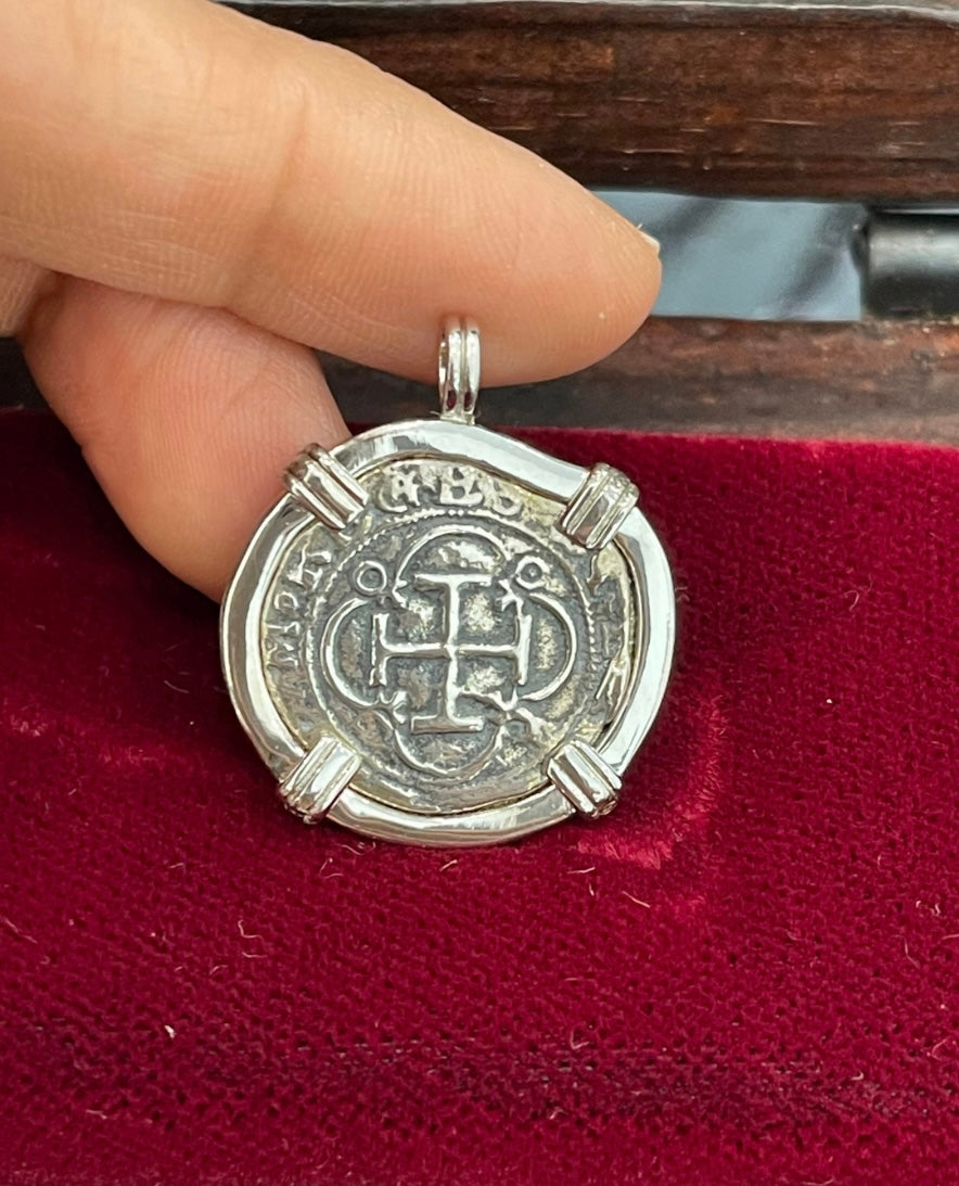 ATOCHA SOLID SILVER COIN PENDANT