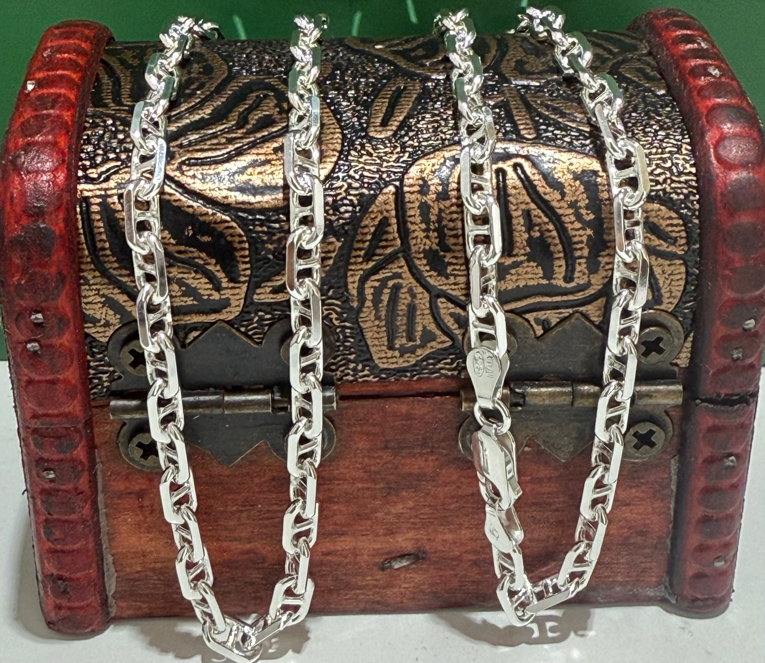 925 ITALIAN STERLING SILVER ANCHOR/MARINER LINK CHAIN 4.3MM SOLD PER PIECE