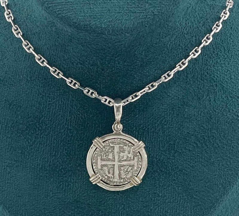 NUESTRA SENORA DE ATOCHA SOLID SILVER COIN PENDANT