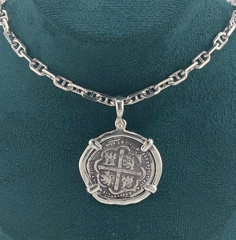 NUESTRA SENORA DE ATOCHA SOLID SILVER COIN PENDANT