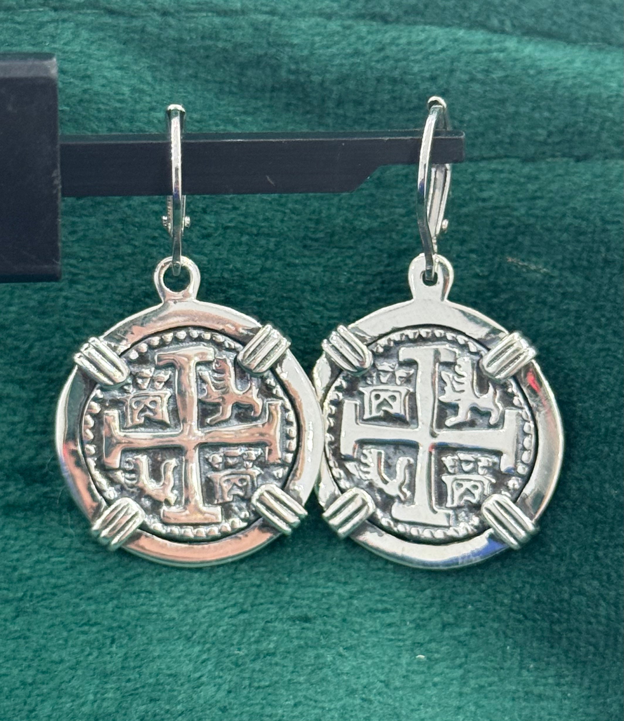 ATOCHA SILVER MINI COIN EARRINGS DIME SIZE