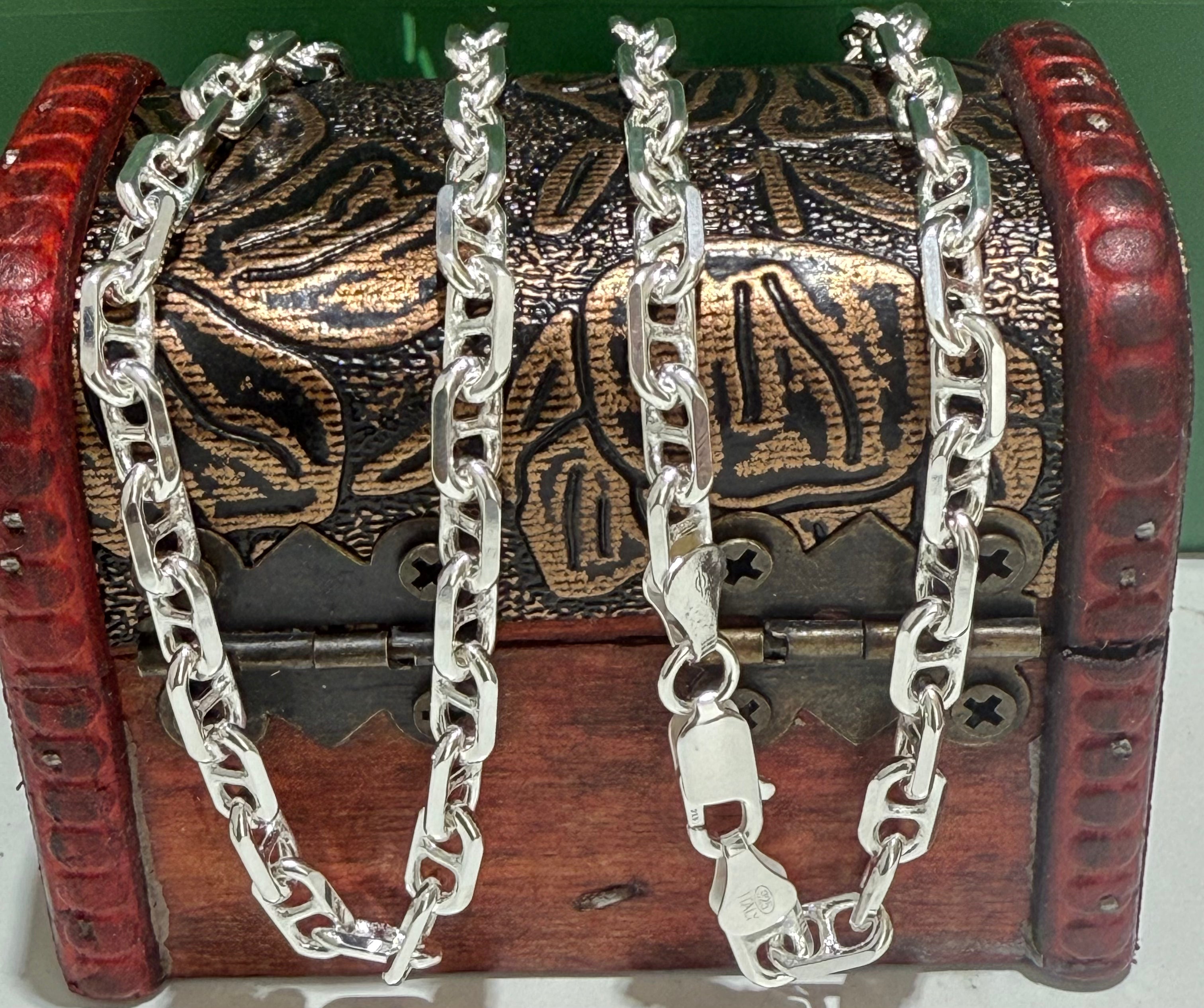 925 ITALIAN STERLING SILVER ANCHOR/MARINER LINK CHAIN 5.6MM SOLD PER PIECE