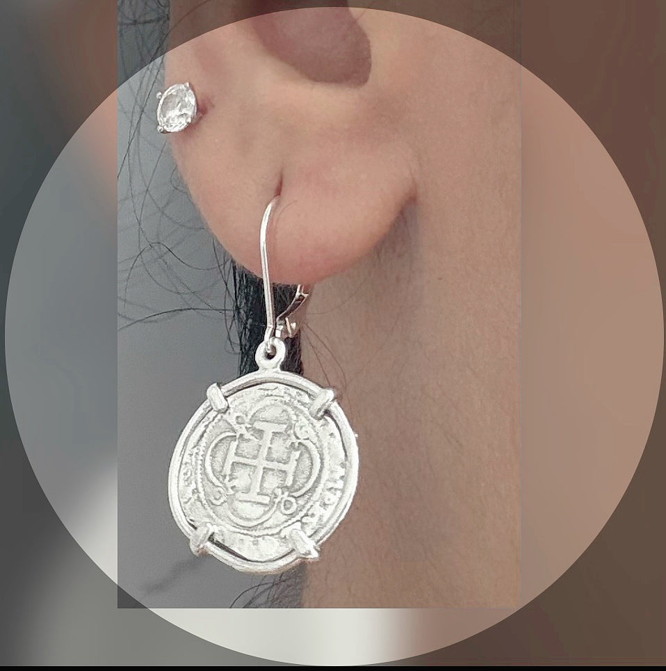GORGEOUS ATOCHA SILVER COIN EARRINGS