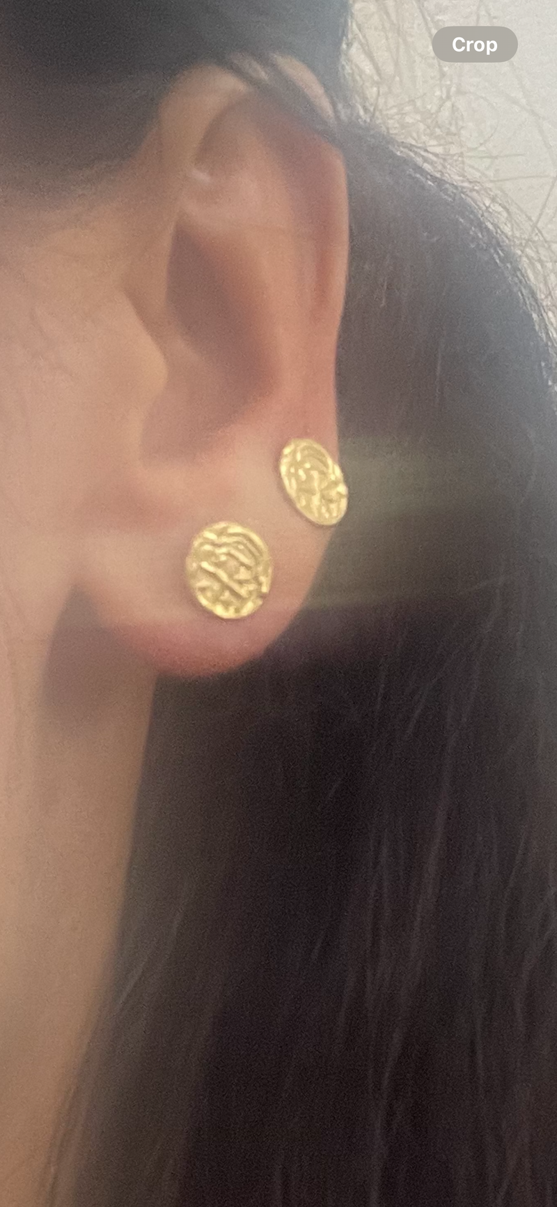 14K REAL GOLD MINI ATOCHA COIN STUD EARRINGS