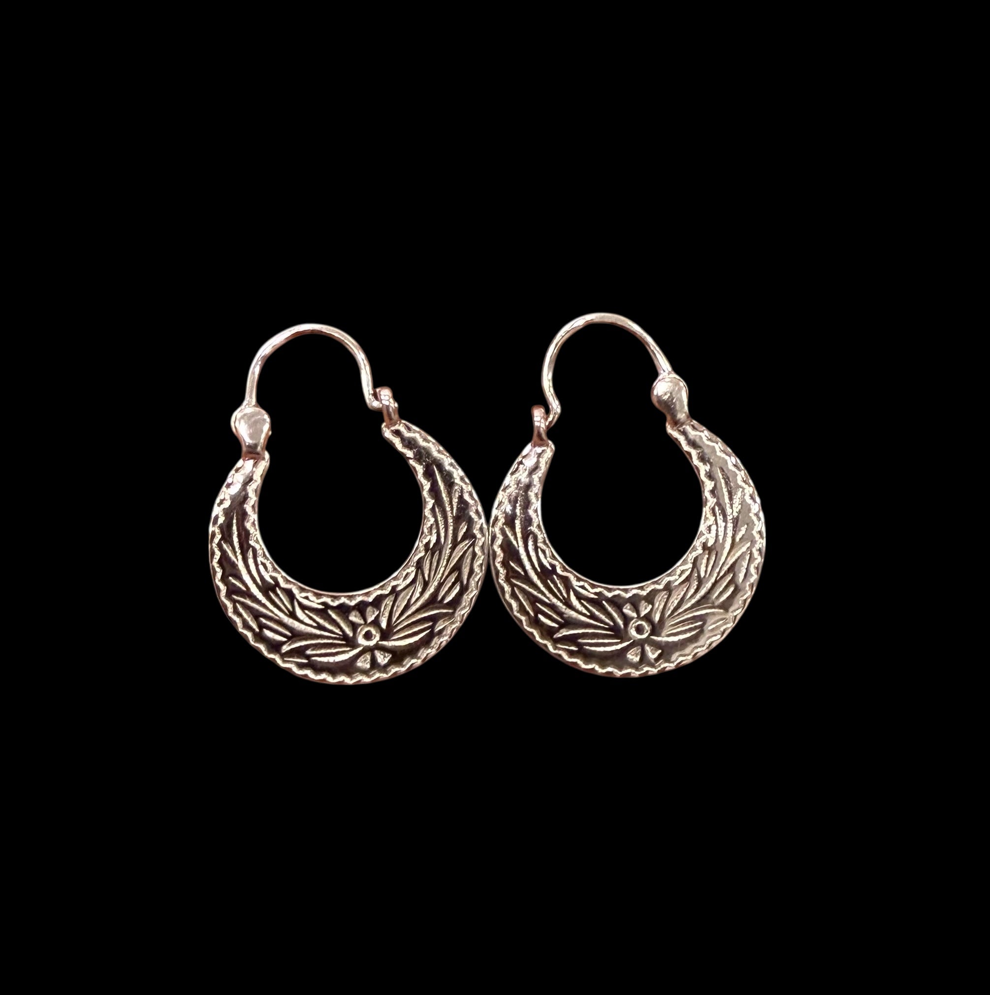 925 STERLING SILVER HANDMADE MINI BABY CUBAN HOOP EARRINGS 15MM
